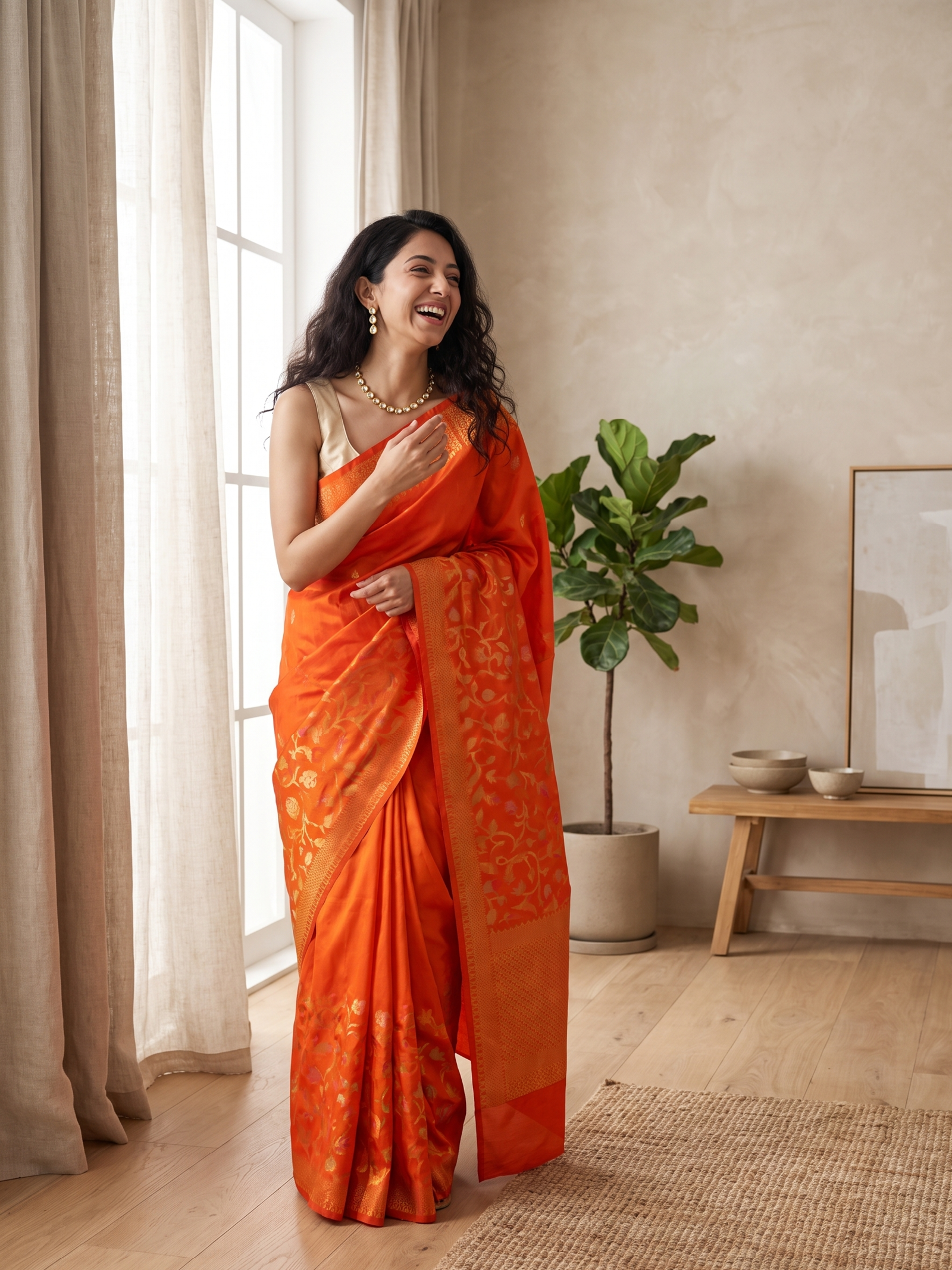 Genda Gul Banarasi Silk Saree