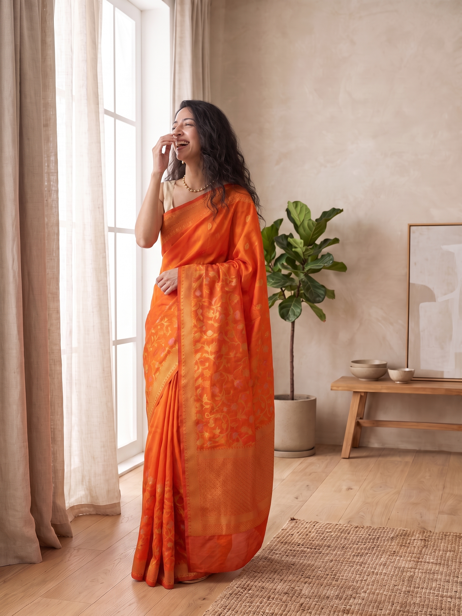 Genda Gul Banarasi Silk Saree