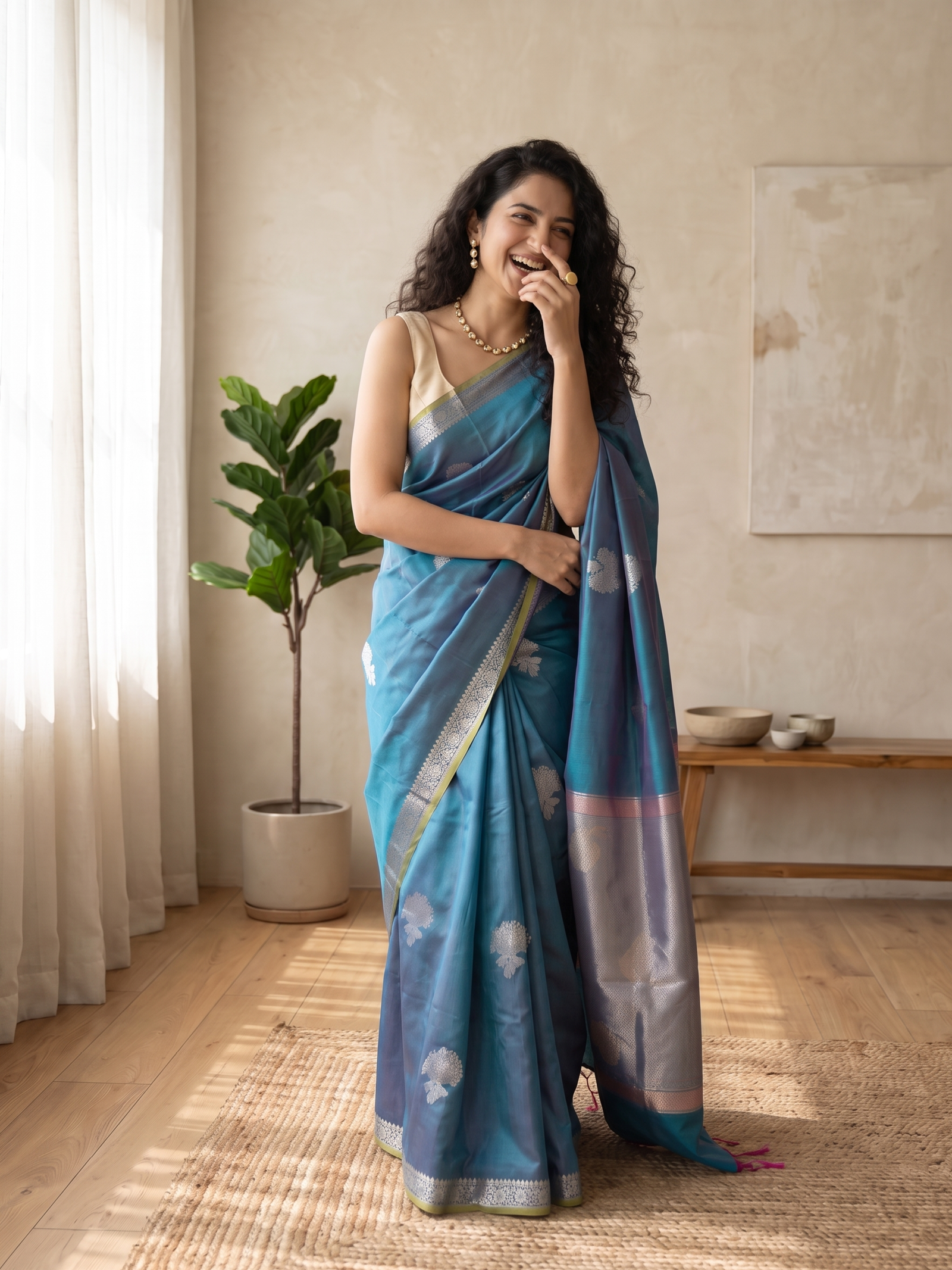 Shabnam Tussar Silk Banarasi Saree