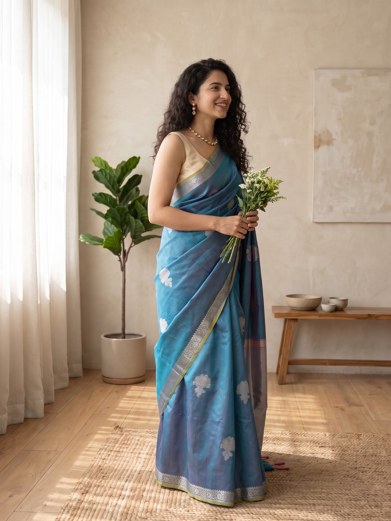 Shabnam Tussar Silk Banarasi Saree