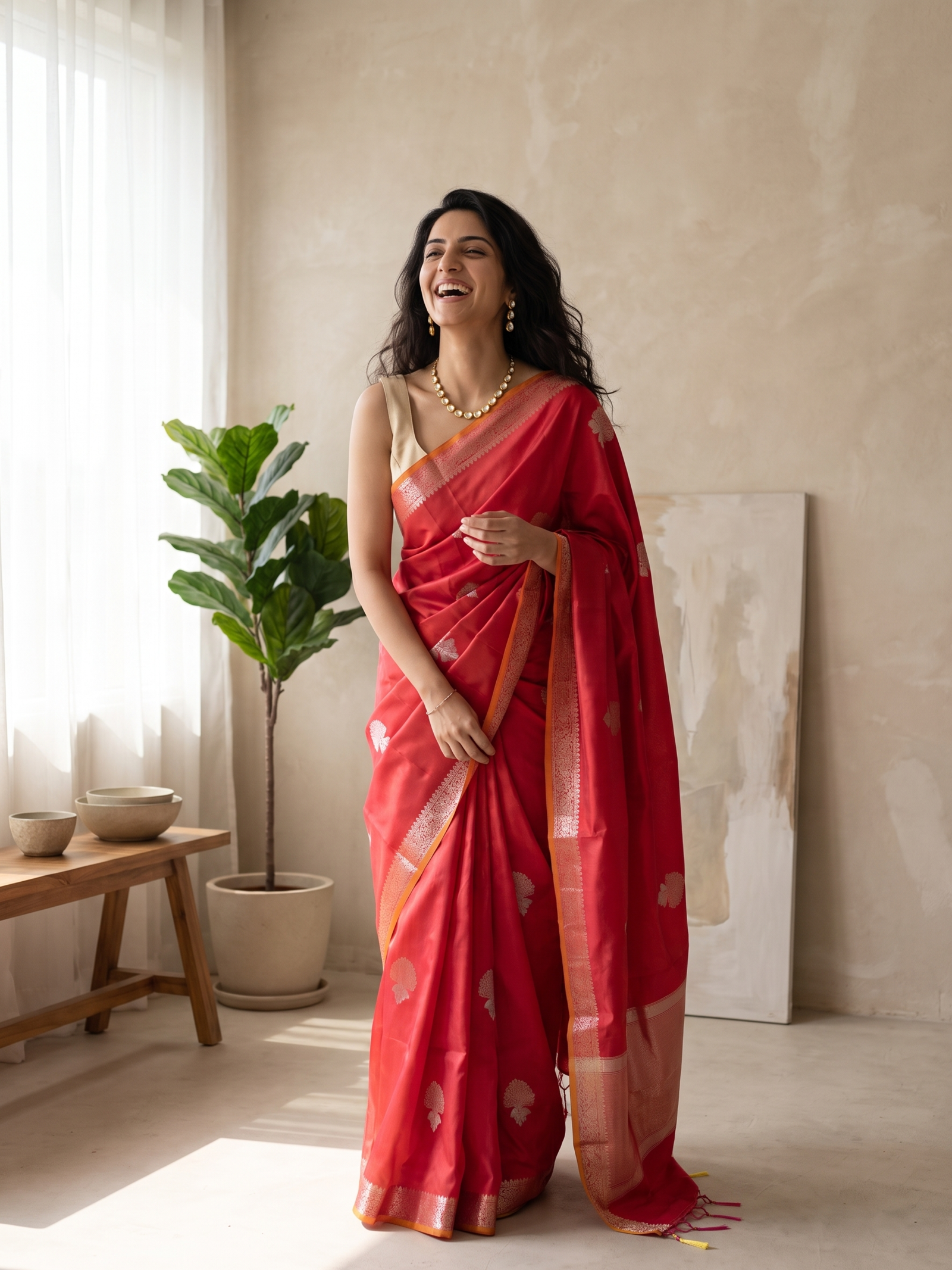 Kumkum Red Banarasi Silk Saree