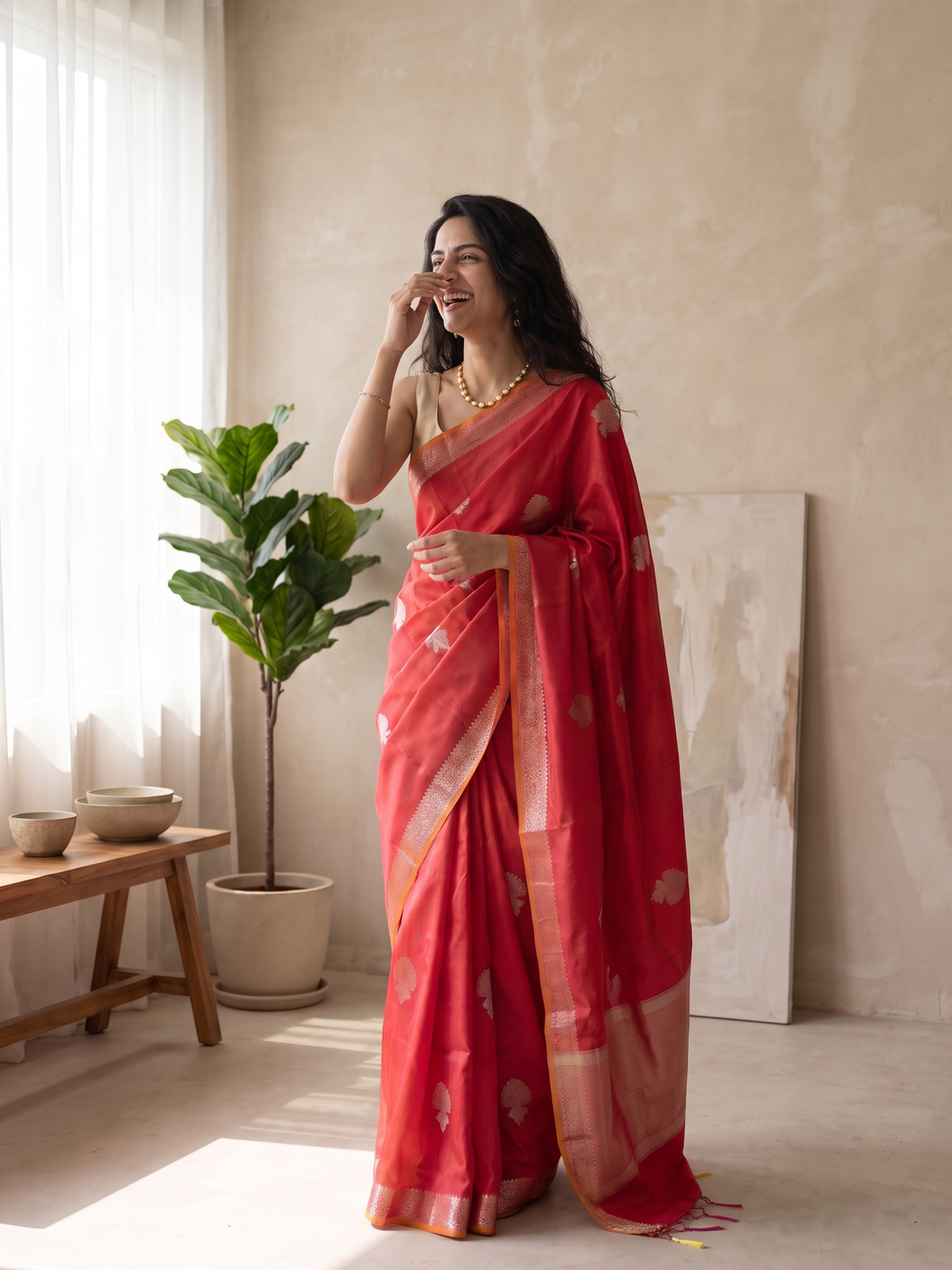 Kumkum Red Banarasi Silk Saree