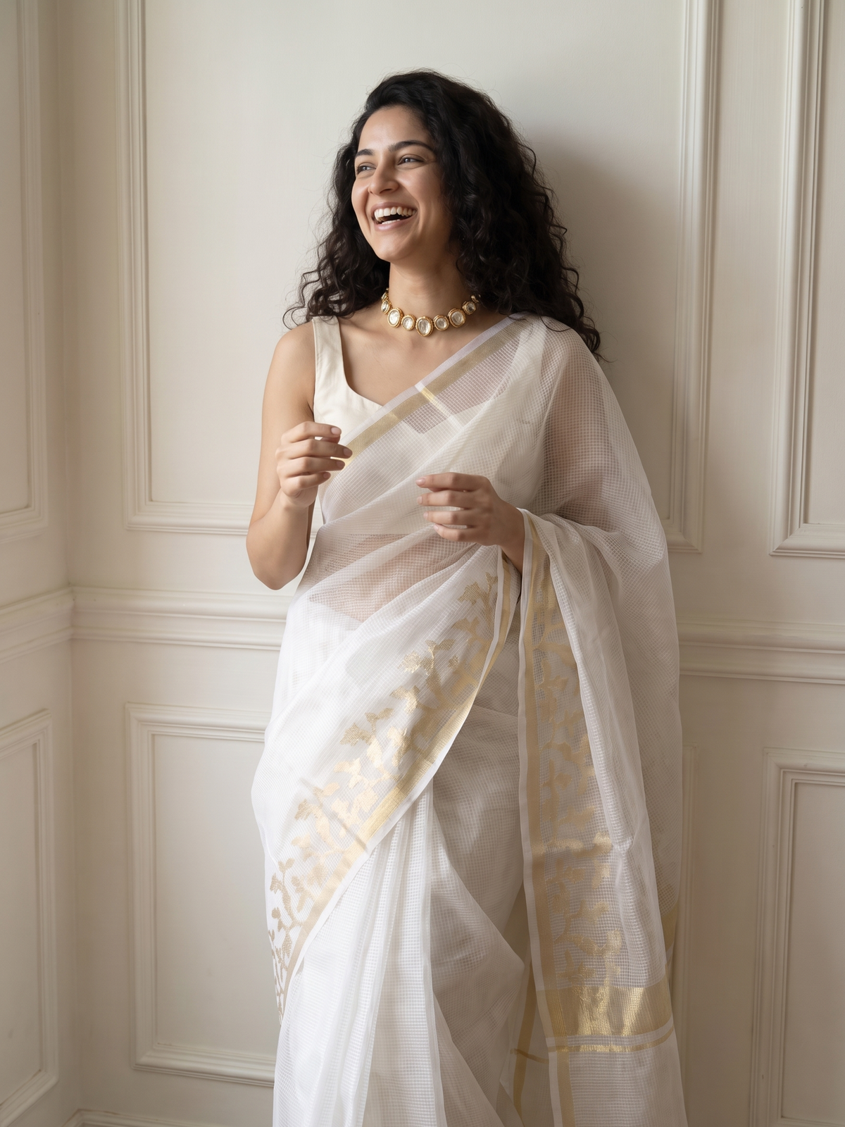 Moti Resham Kota Tissue Saree