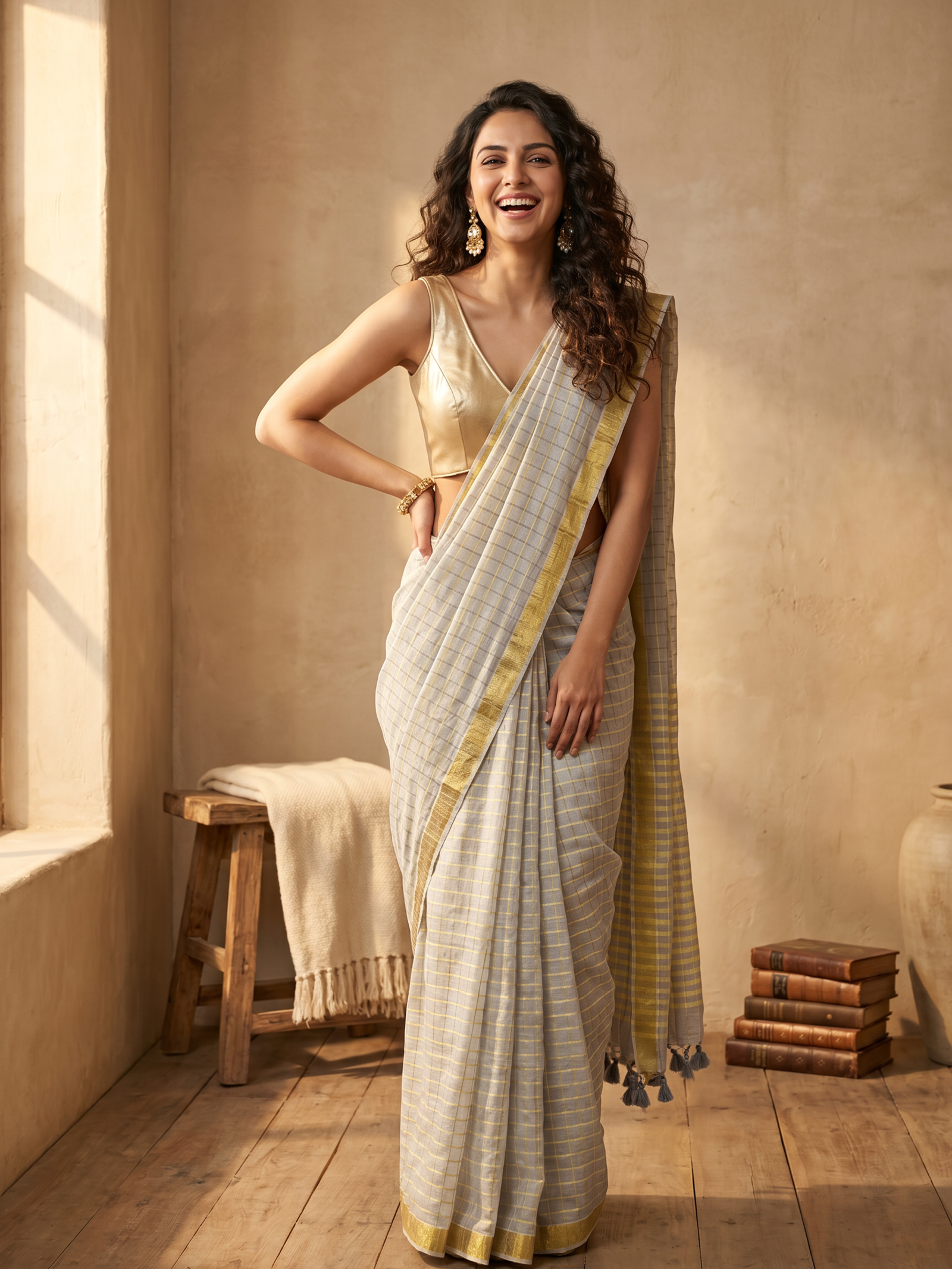 Olive Royale Mulmul Saree