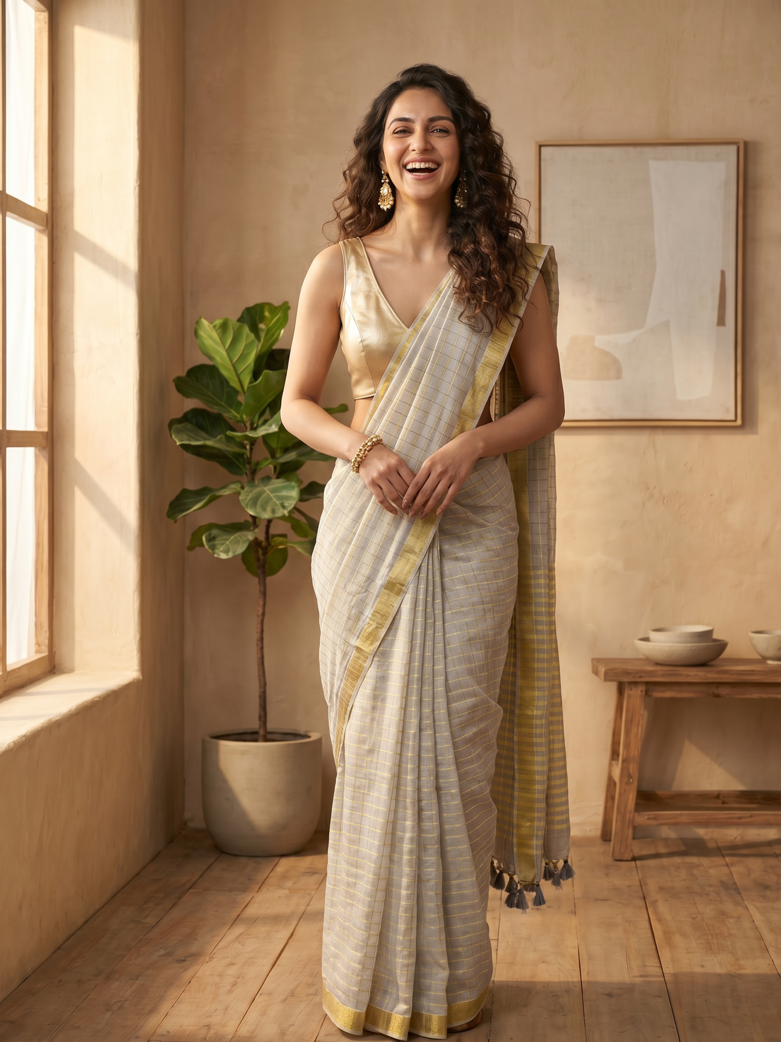 Olive Royale Mulmul Saree