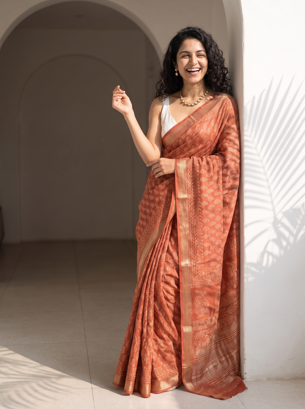 Kumudini Maheshwari Cotton Silk Saree