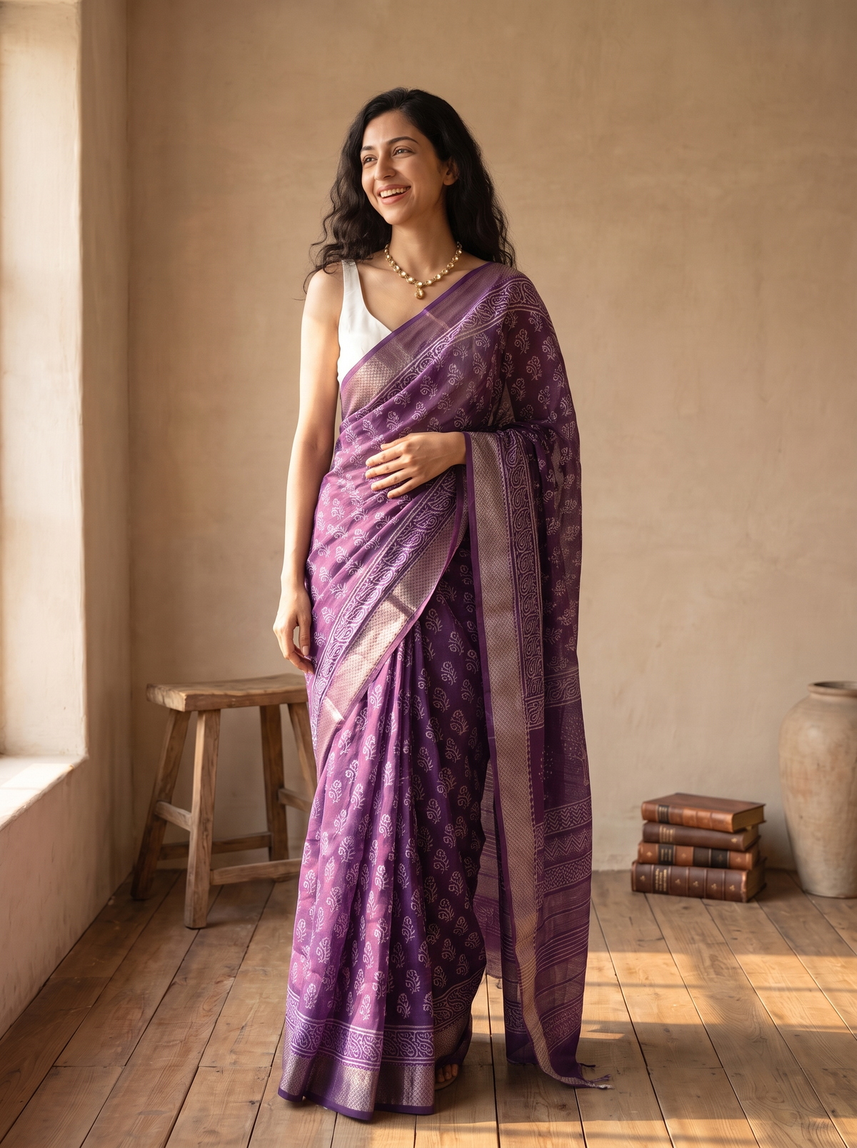 Shyamali Maheshwari Cotton Silk Saree
