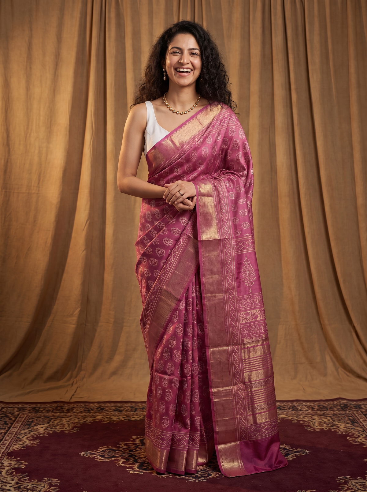 Blush Royale Maheshwari Cotton Silk Saree