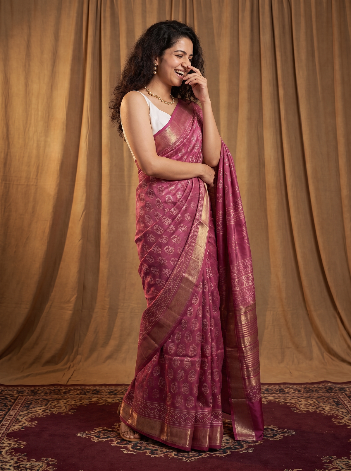 Blush Royale Maheshwari Cotton Silk Saree
