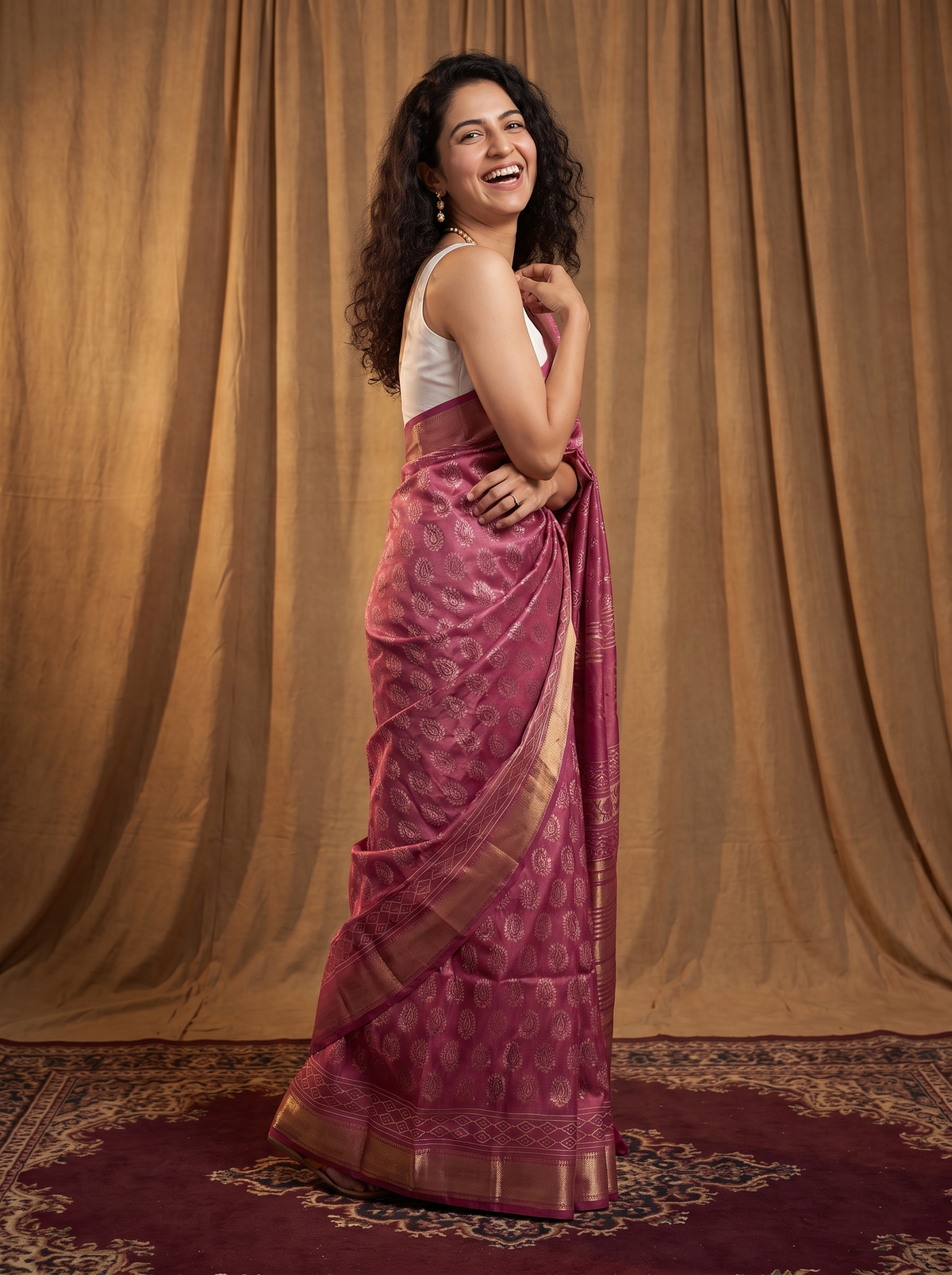 Blush Royale Maheshwari Cotton Silk Saree