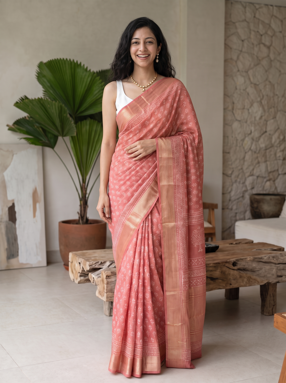 Nazm Maheshwari Cotton Silk Saree