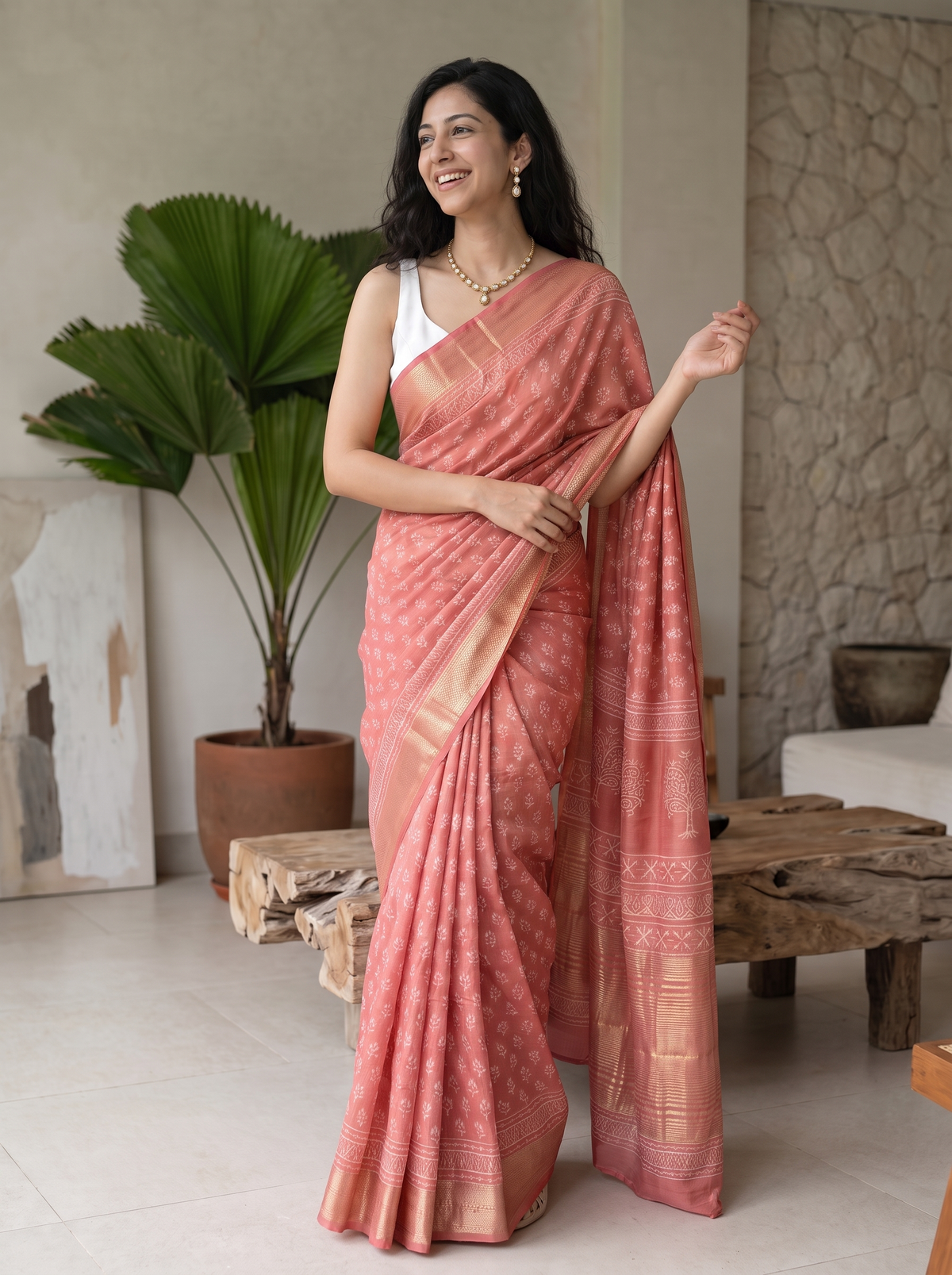 Nazm Maheshwari Cotton Silk Saree