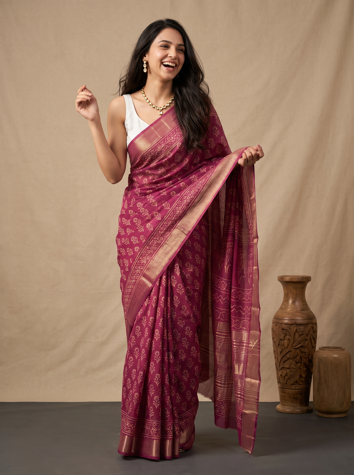 Chandralekha Maheshwari Cotton Silk Saree