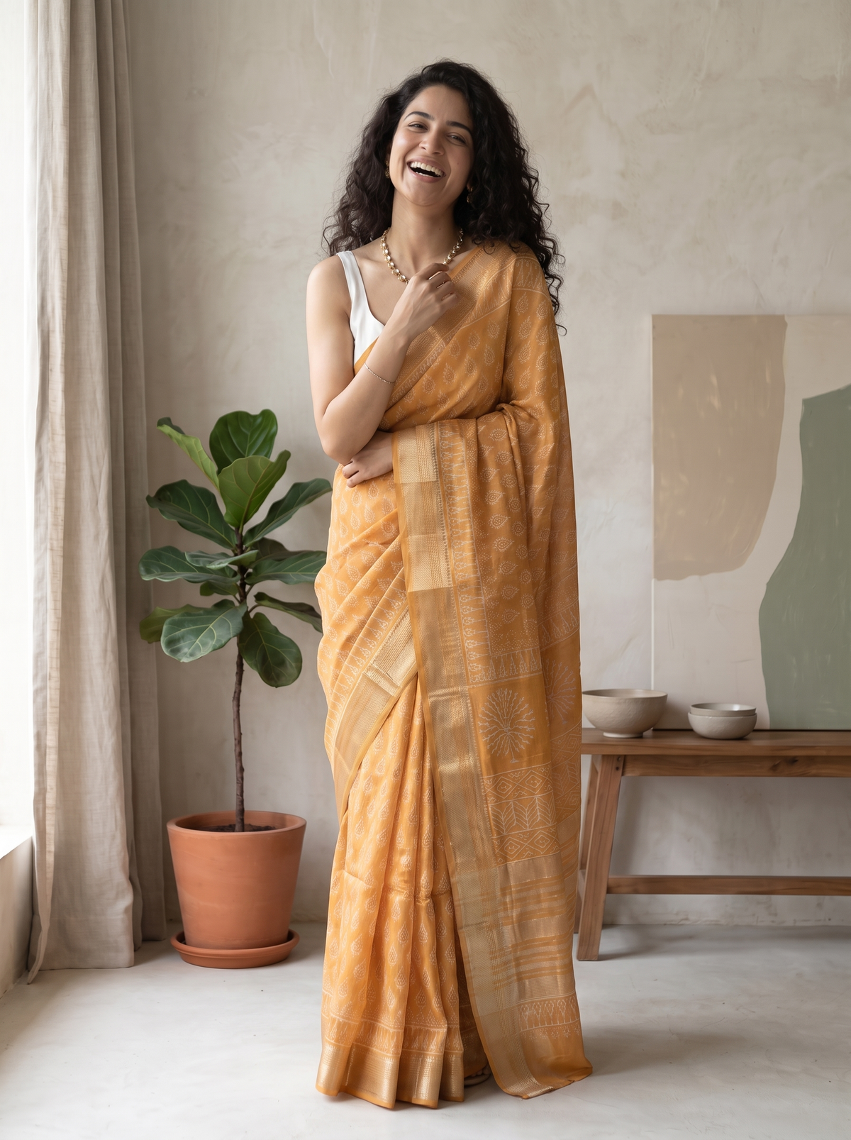 Sunbeam Maheshwari Cotton Silk Saree