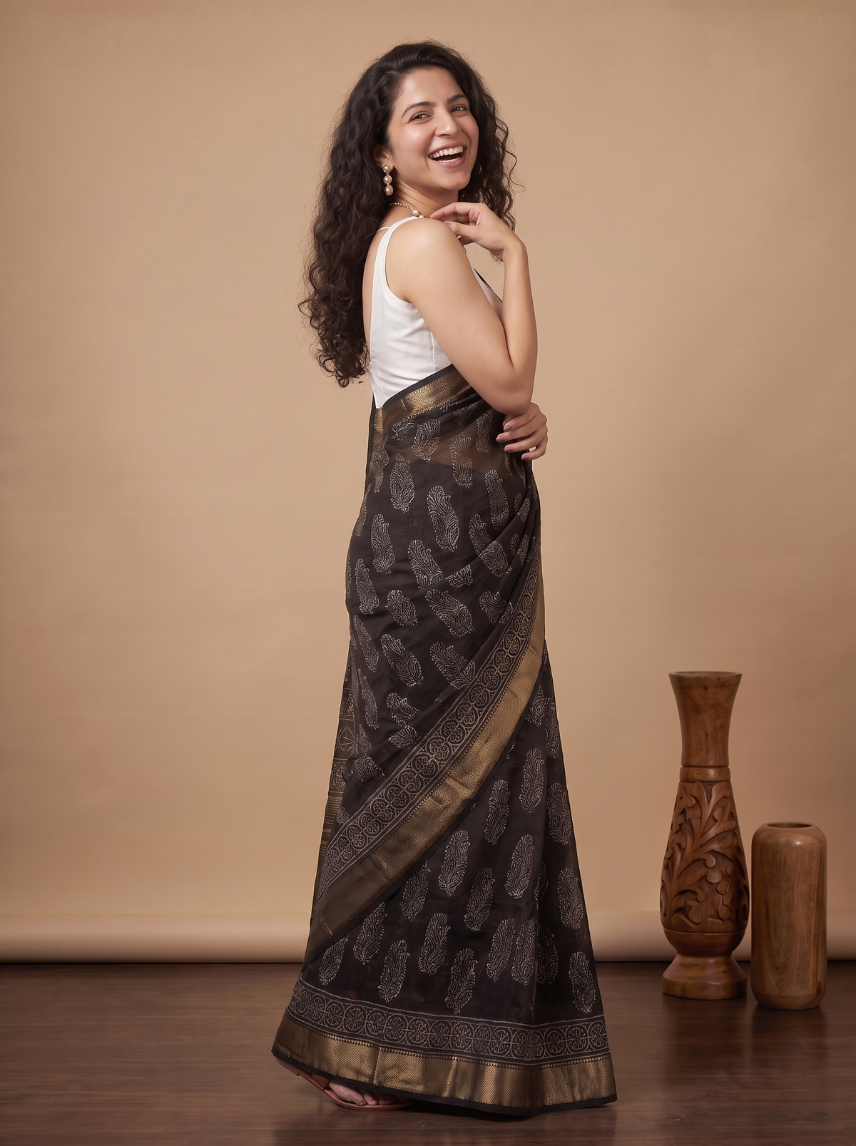 Kaali Haseena Maheshwari Cotton Silk Saree