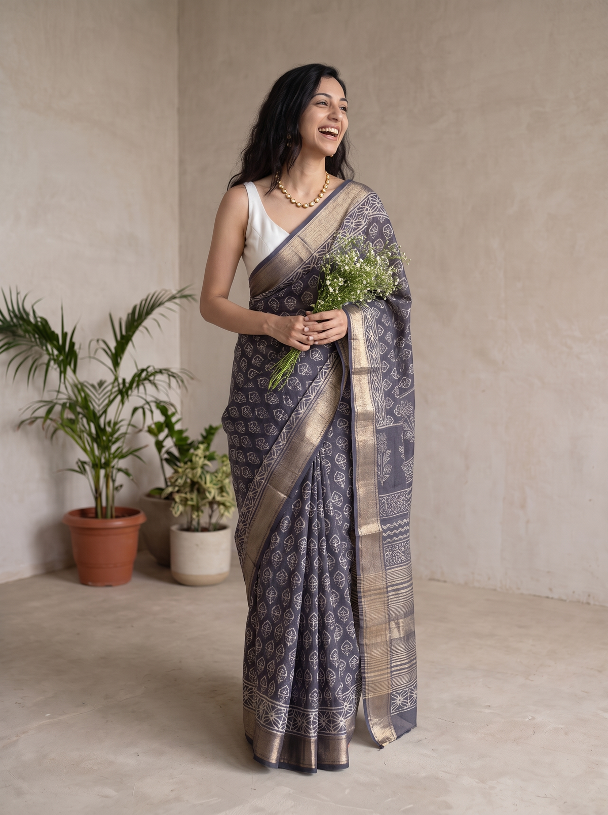 Darblue Maheshwari Cotton Silk Saree