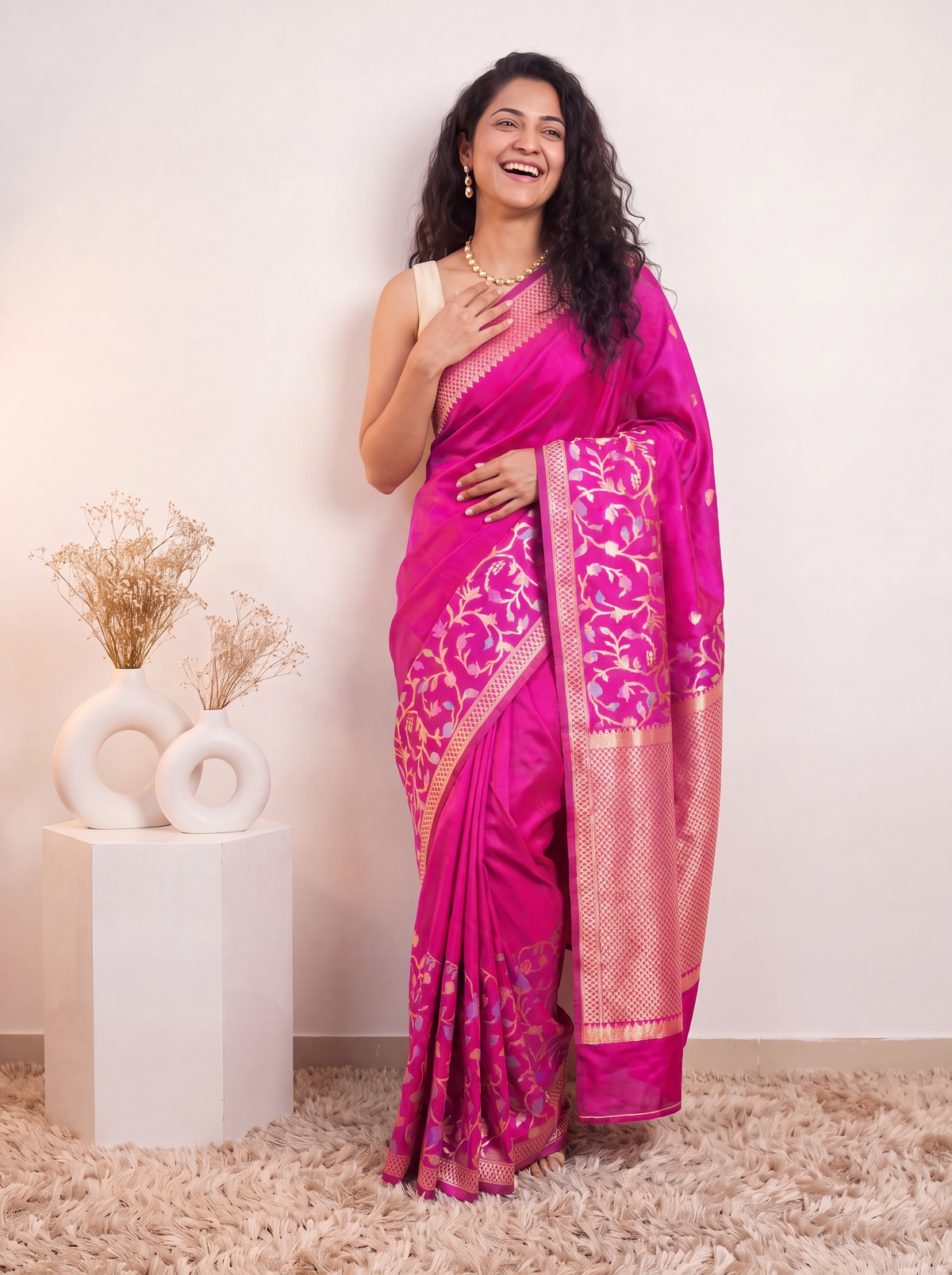 Rani Magenta Banarasi Silk Saree