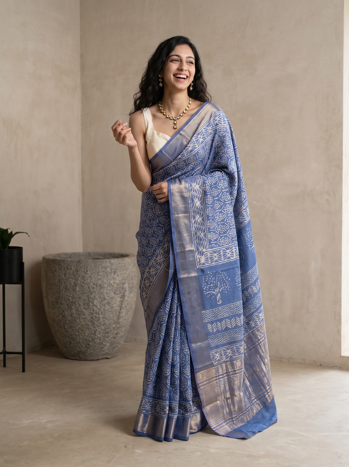 Rajneel Maheshwari Cotton Silk Saree