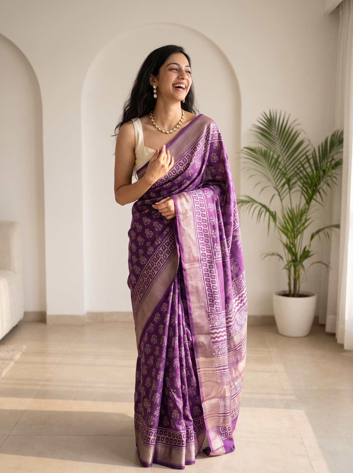 Saawani Maheshwari Cotton Silk Saree