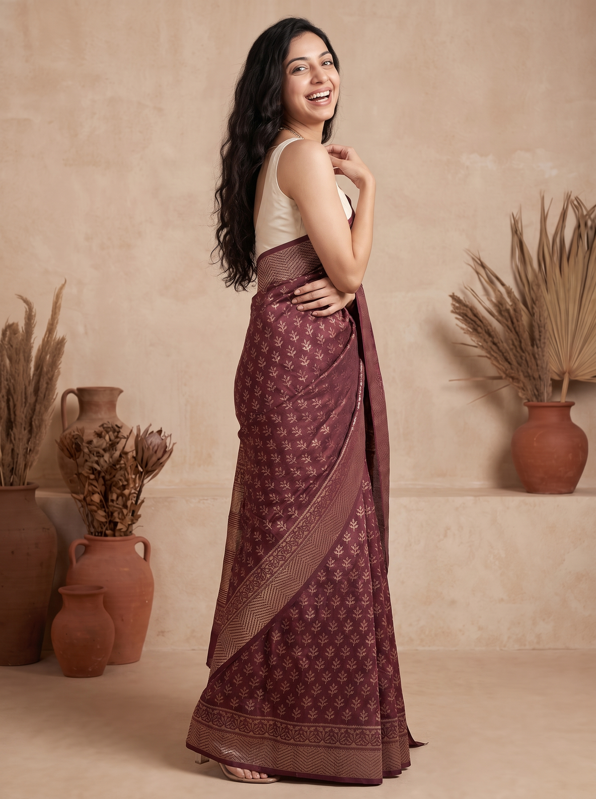 Kanakpriya Maheshwari Cotton Silk Saree