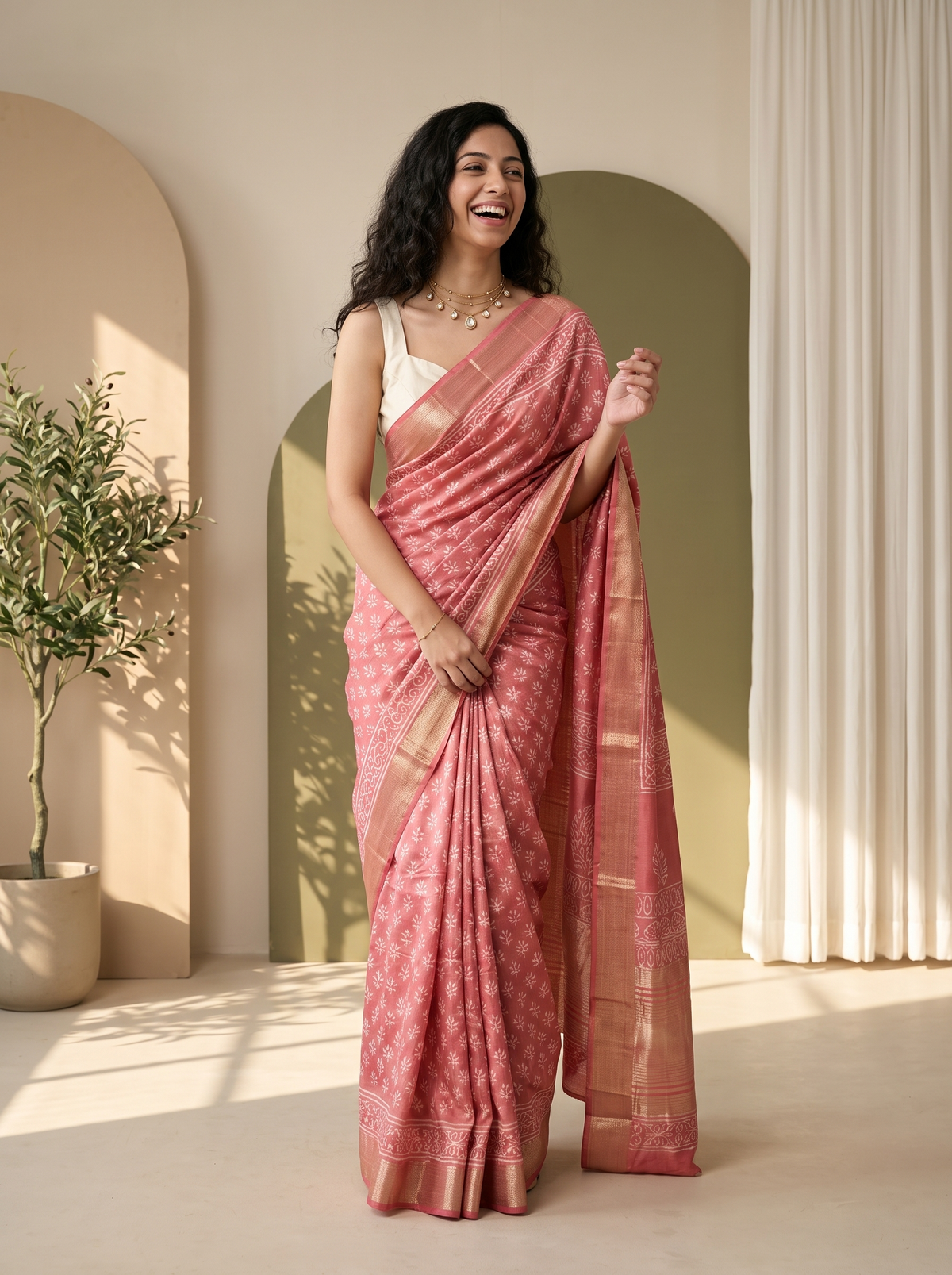 Mehrab Maheshwari Cotton Silk Saree