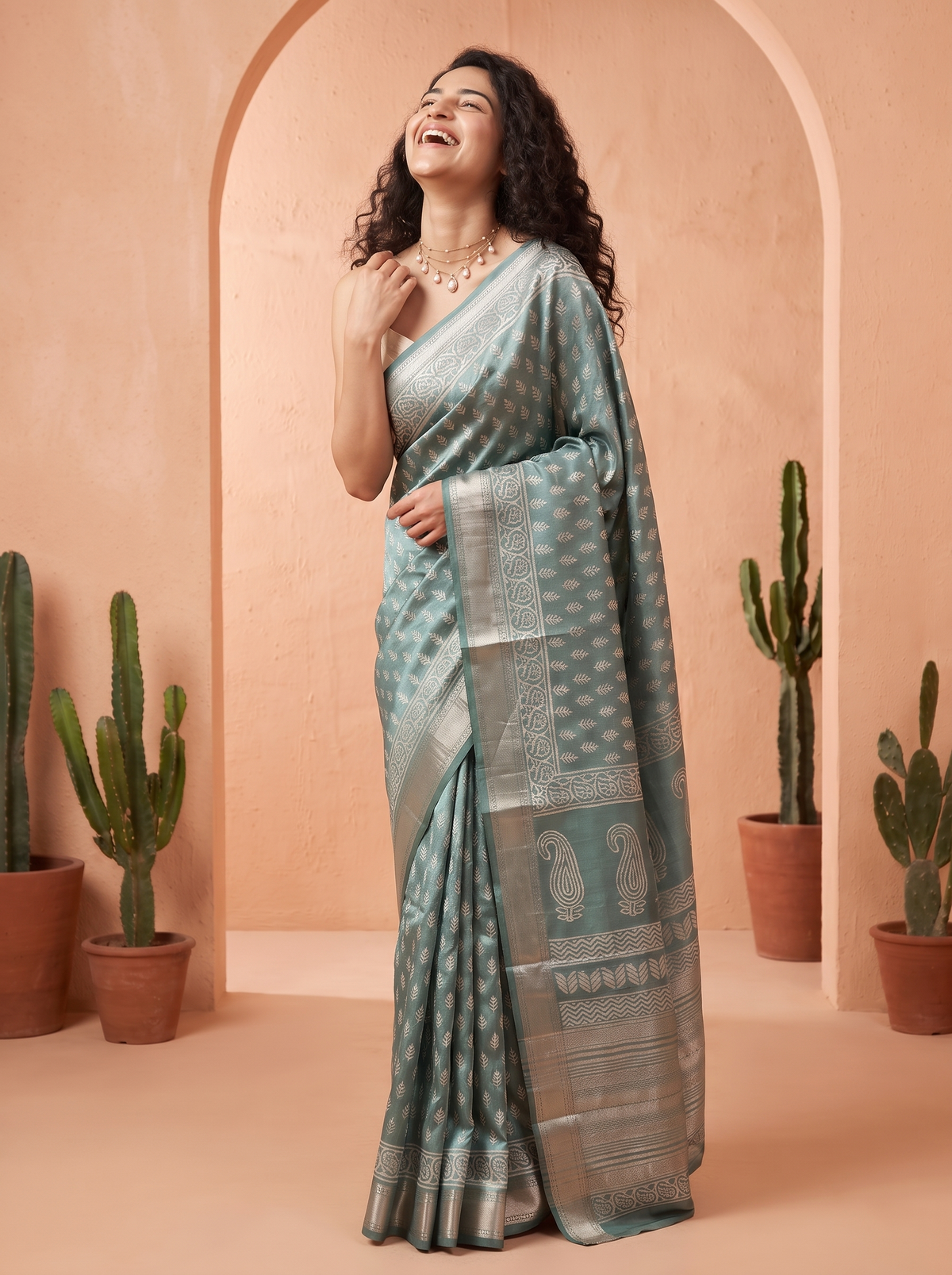 Indumati Maheshwari Cotton Silk Saree