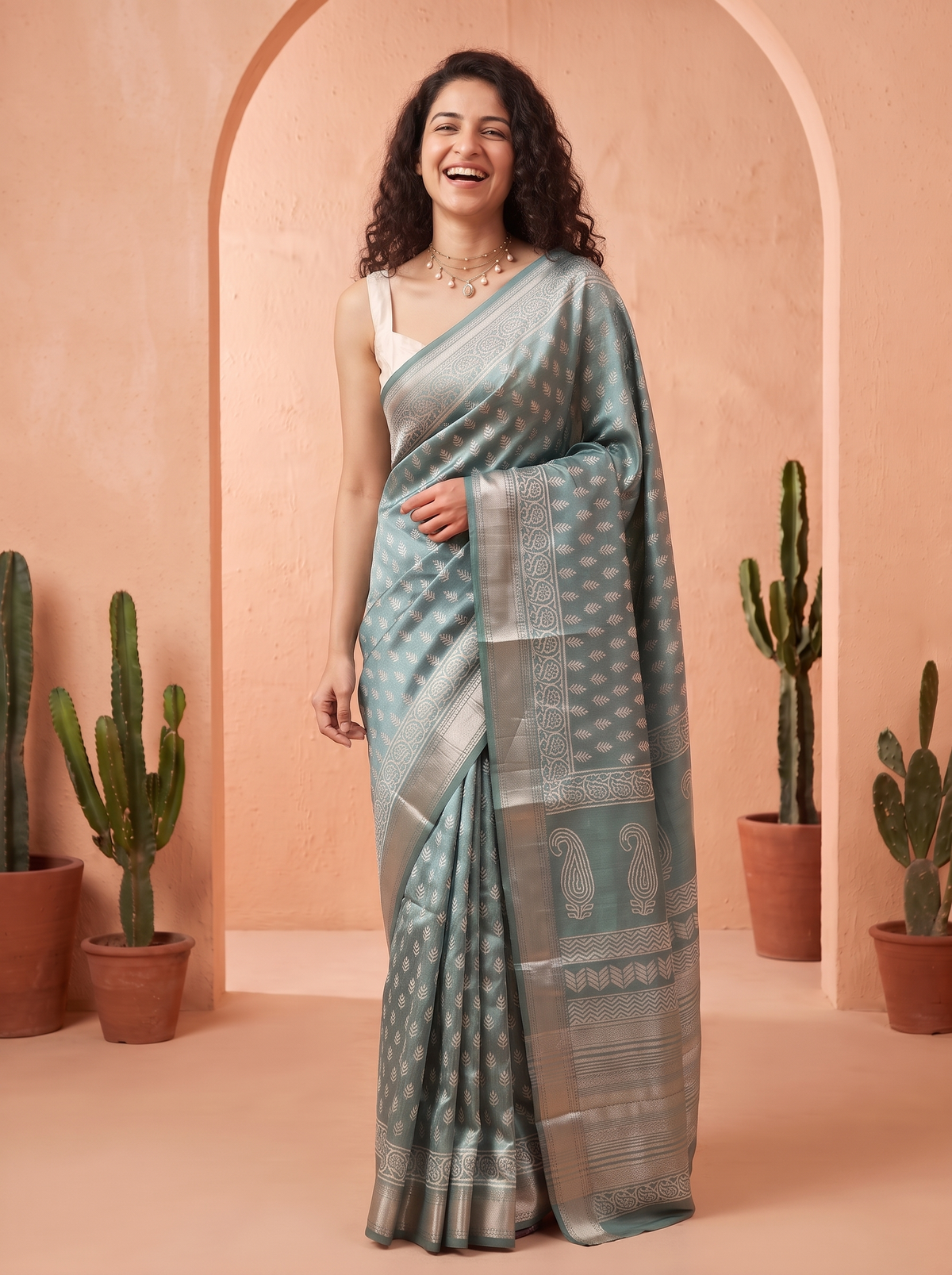 Indumati Maheshwari Cotton Silk Saree