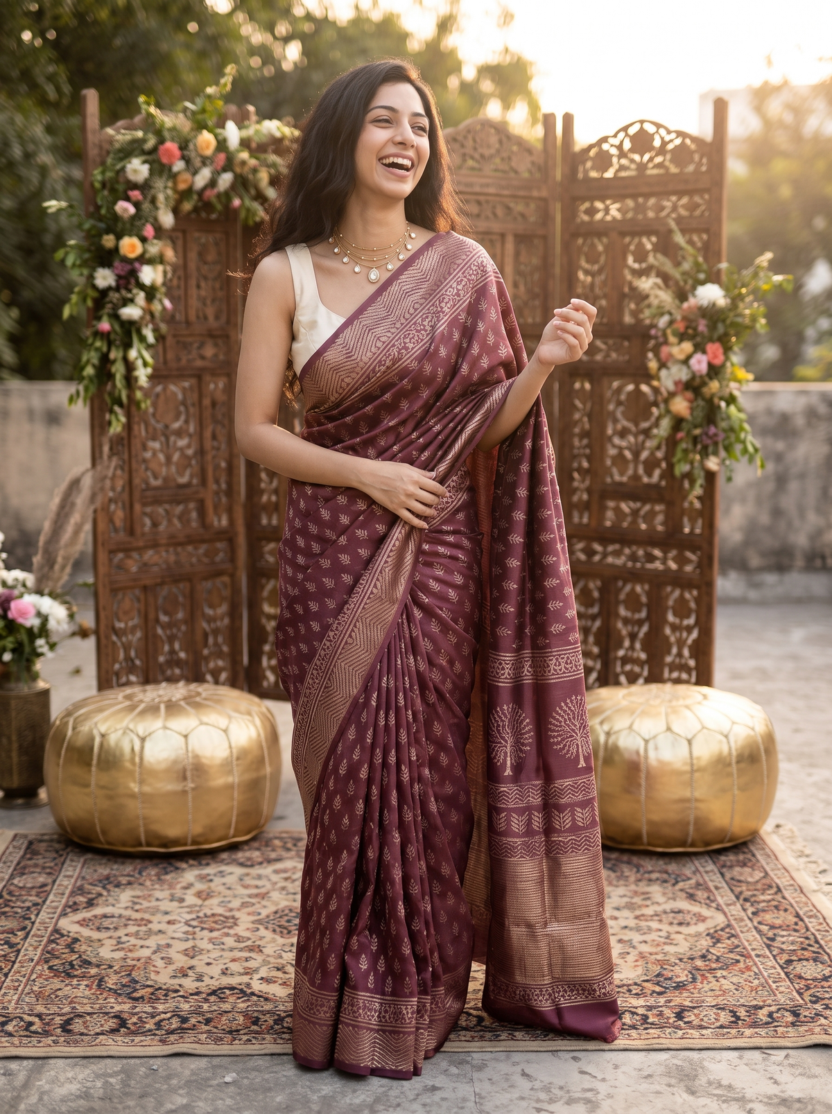 Nazaakat Maheshwari Cotton Silk Saree