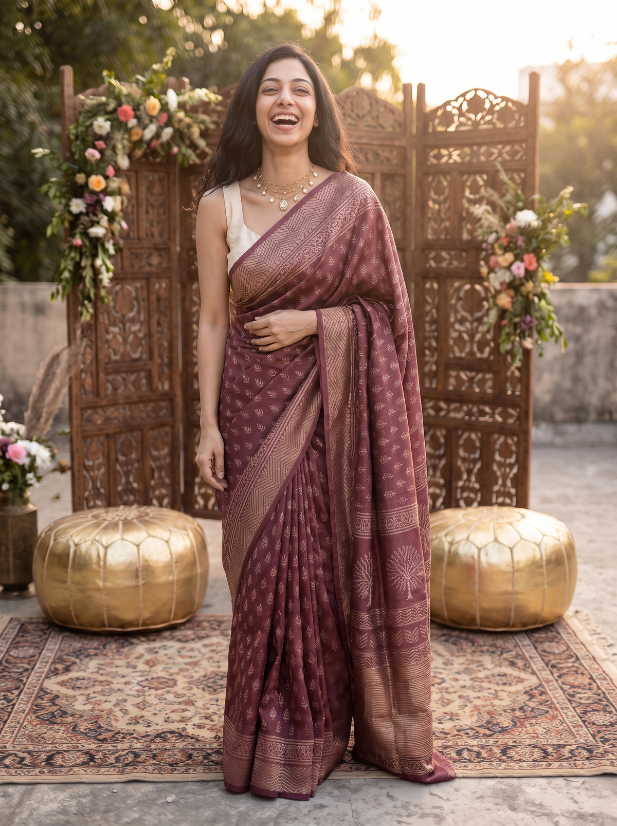Nazaakat Maheshwari Cotton Silk Saree