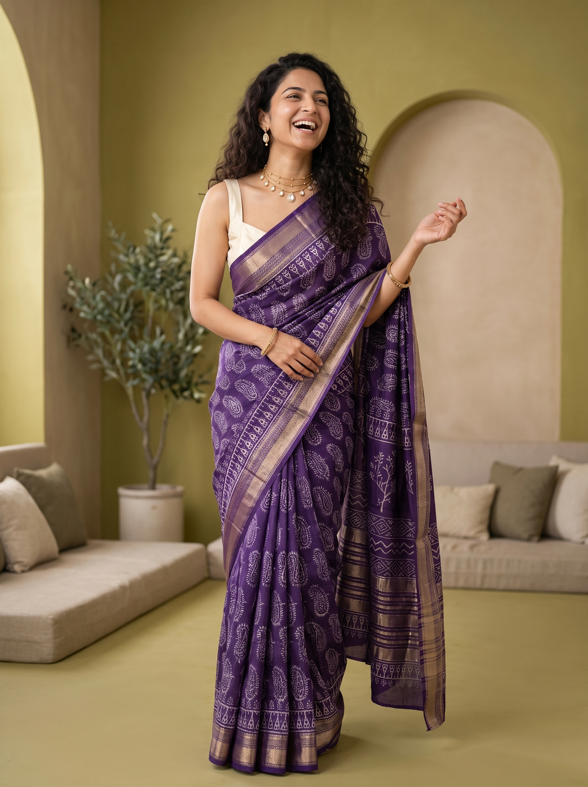 Sufiya Maheshwari Cotton Silk Saree