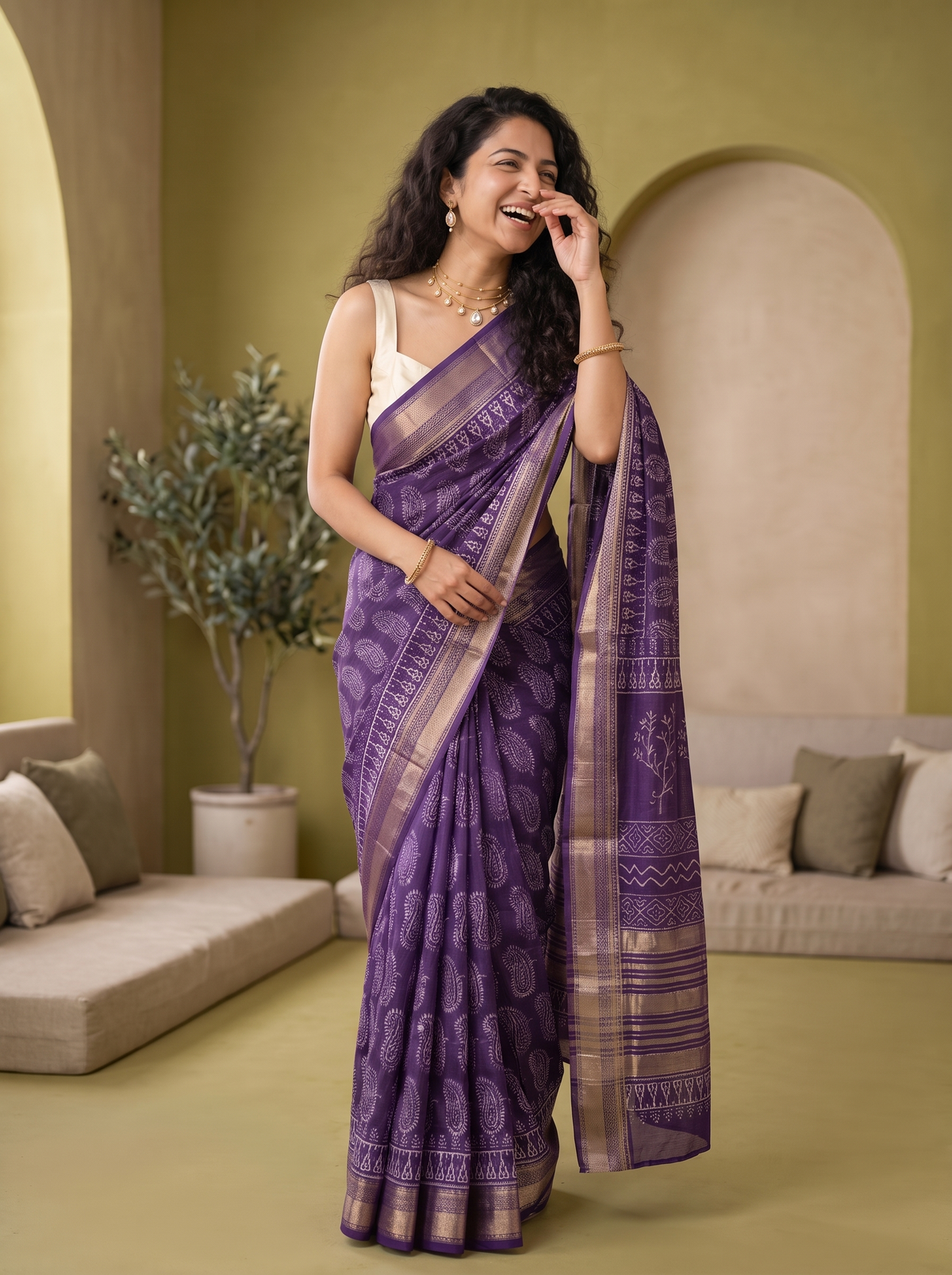 Sufiya Maheshwari Cotton Silk Saree