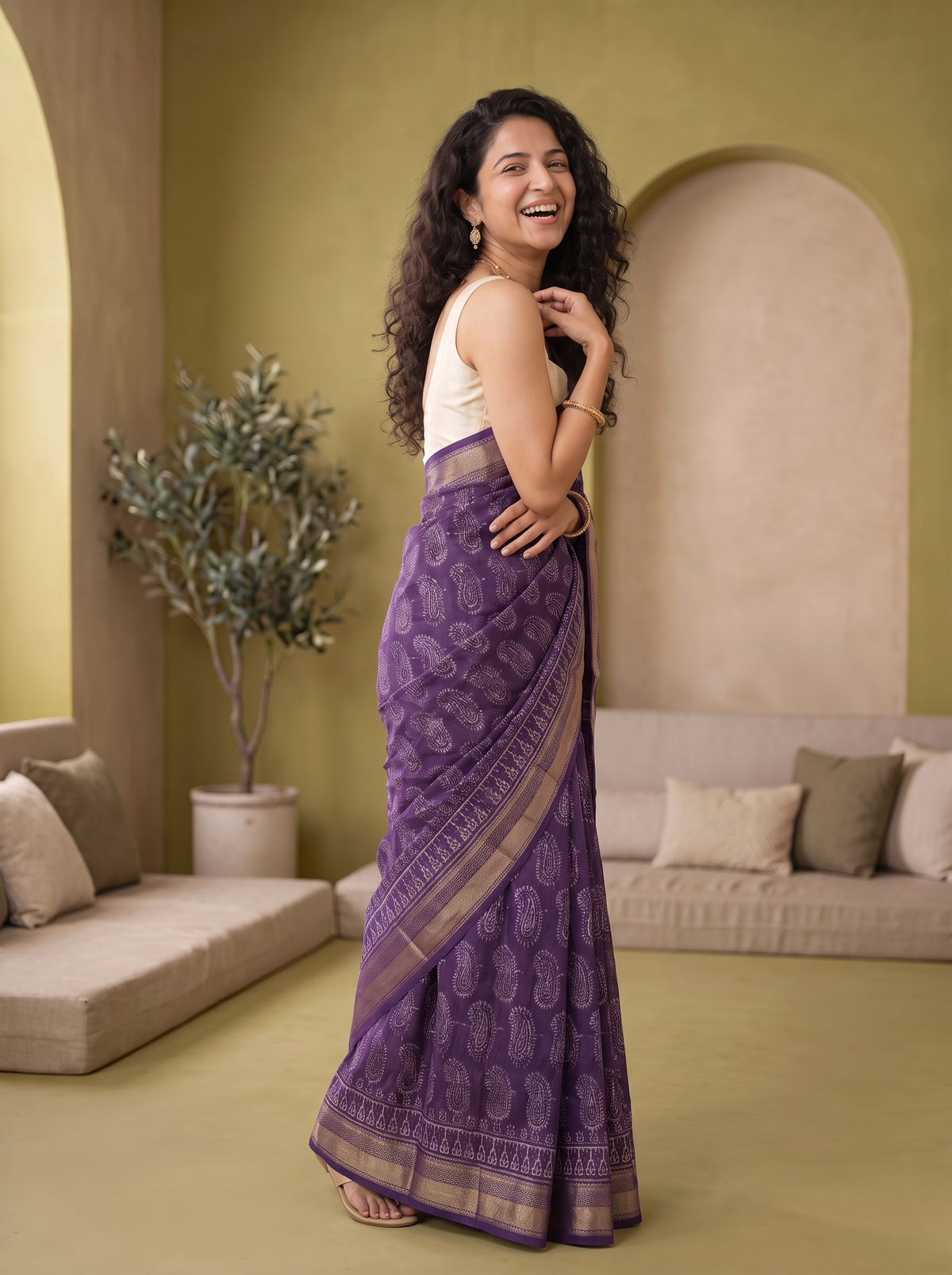 Sufiya Maheshwari Cotton Silk Saree