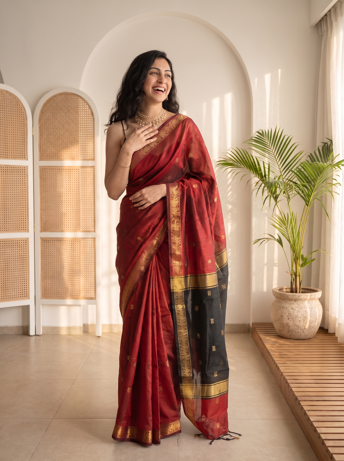 Manikya Maheshwari Cotton Saree