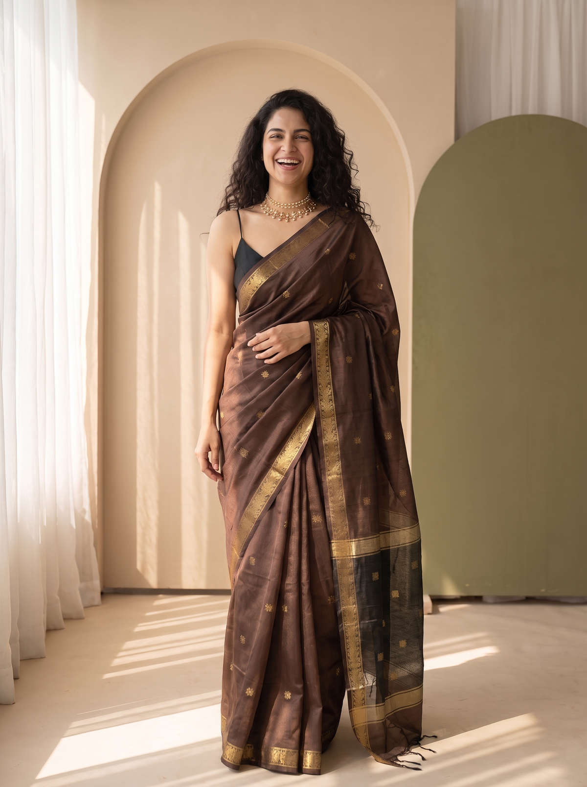 Nazaara Maheshwari Cotton Saree