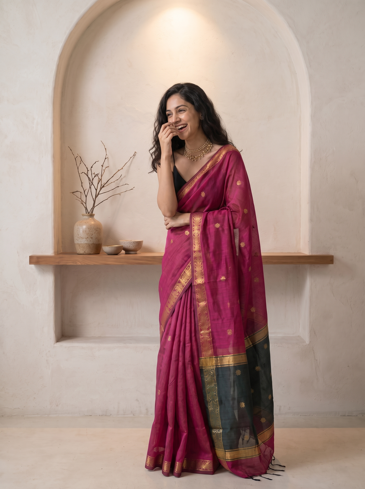 Naazneen Maheshwari Cotton Saree
