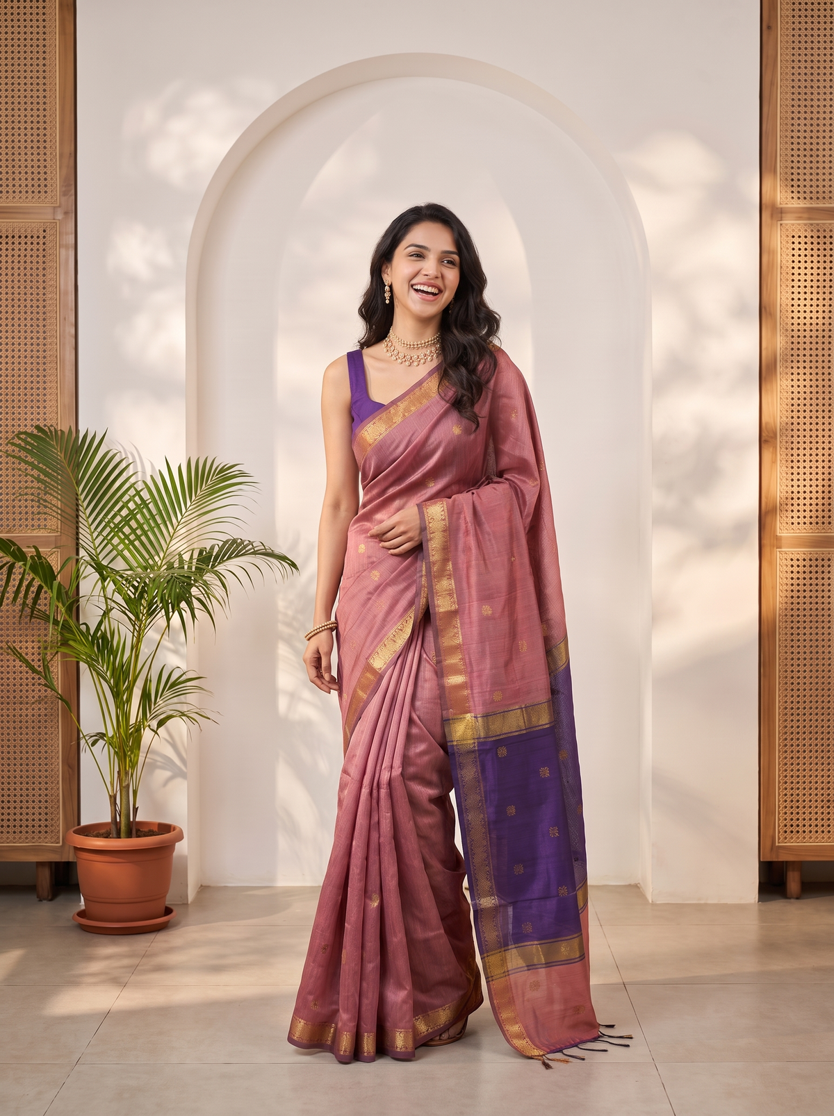 Ganga Kinare Maheshwari Cotton Saree