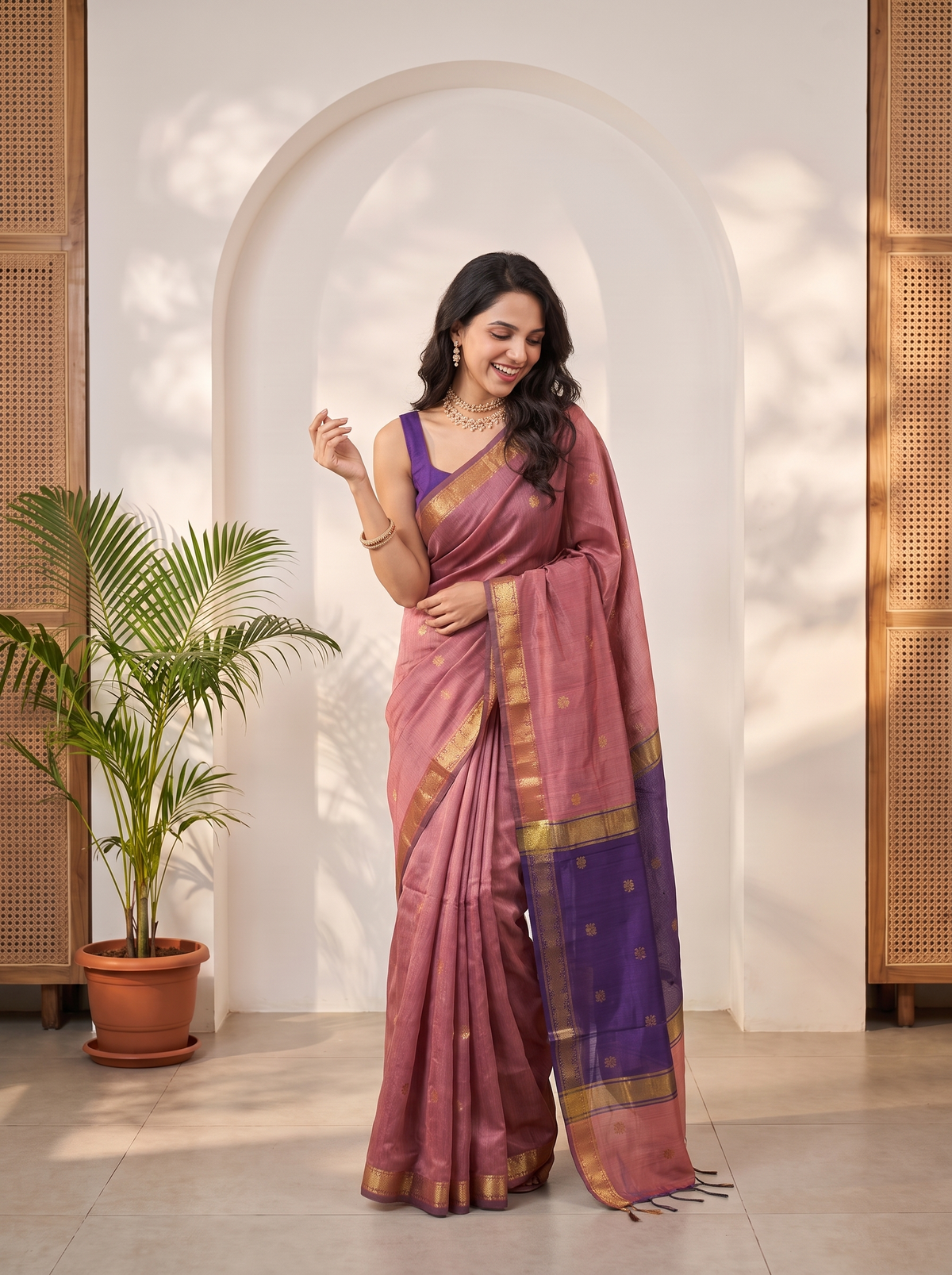 Ganga Kinare Maheshwari Cotton Saree