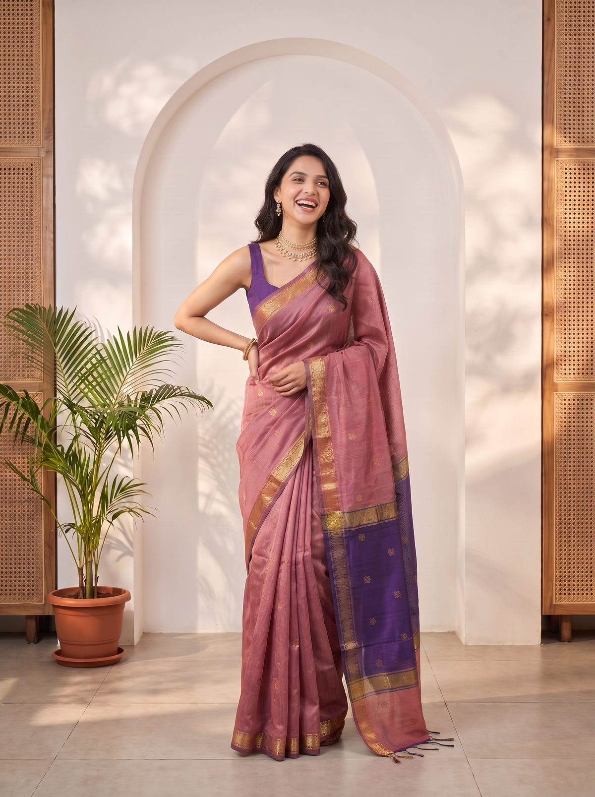 Ganga Kinare Maheshwari Cotton Saree