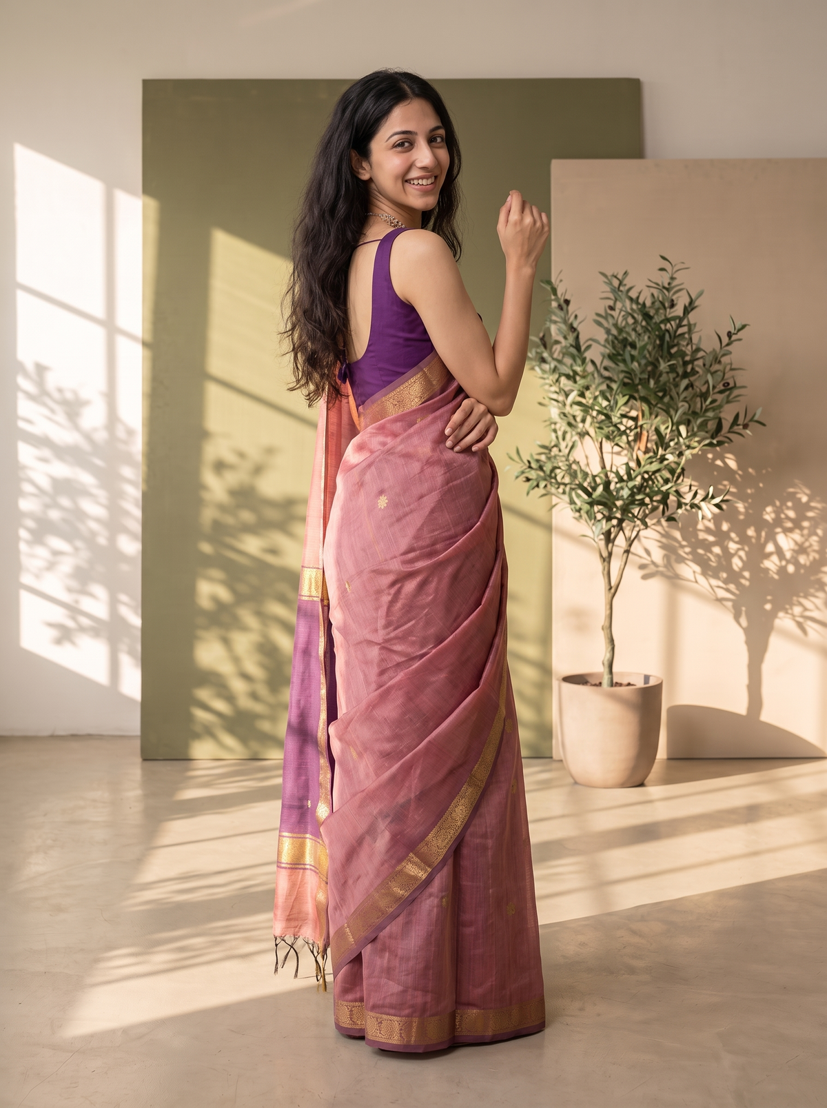 Banaras Gulshan Maheshwari Cotton Saree