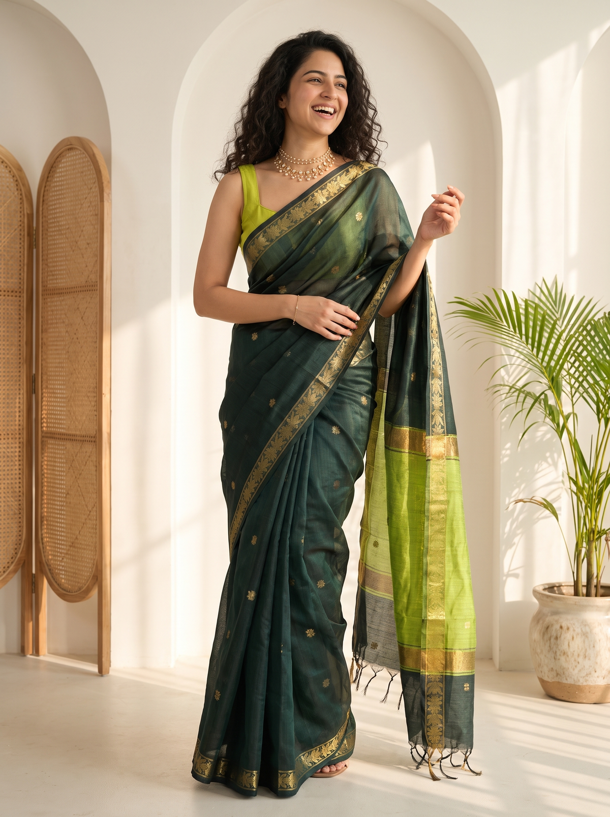 Gulaira Maheshwari Cotton Saree