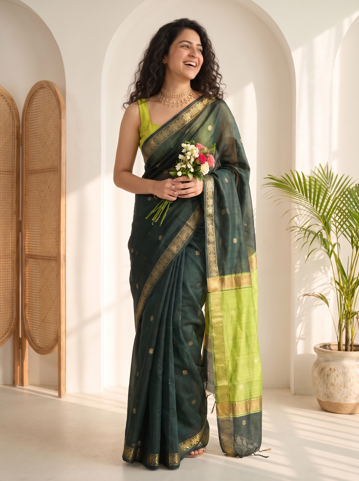 Gulaira Maheshwari Cotton Saree