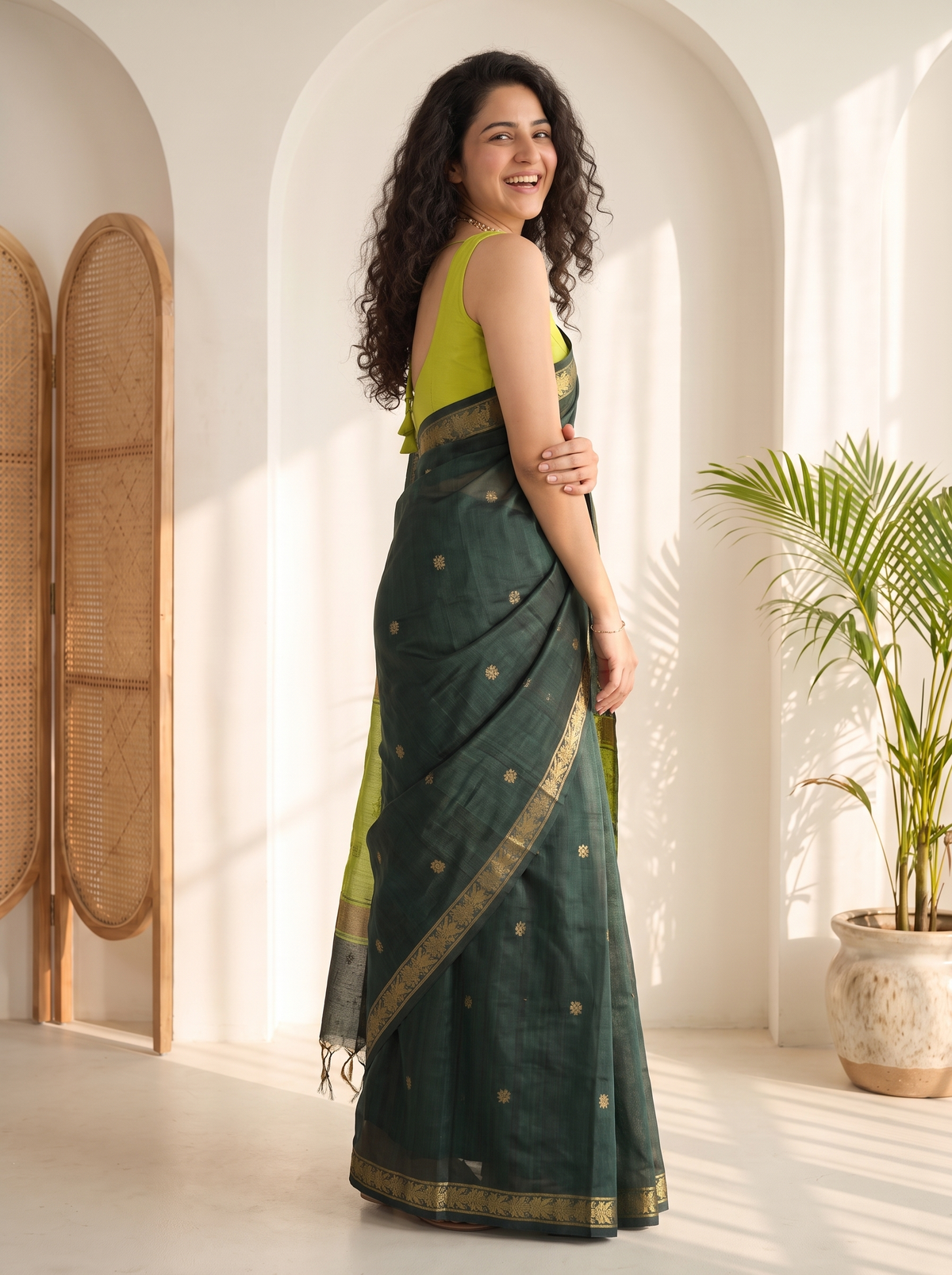 Gulaira Maheshwari Cotton Saree