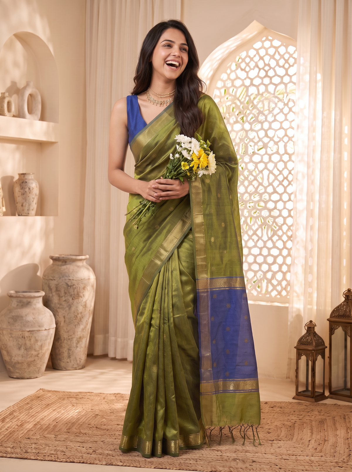 Emerald Noor Banarasi Cotton