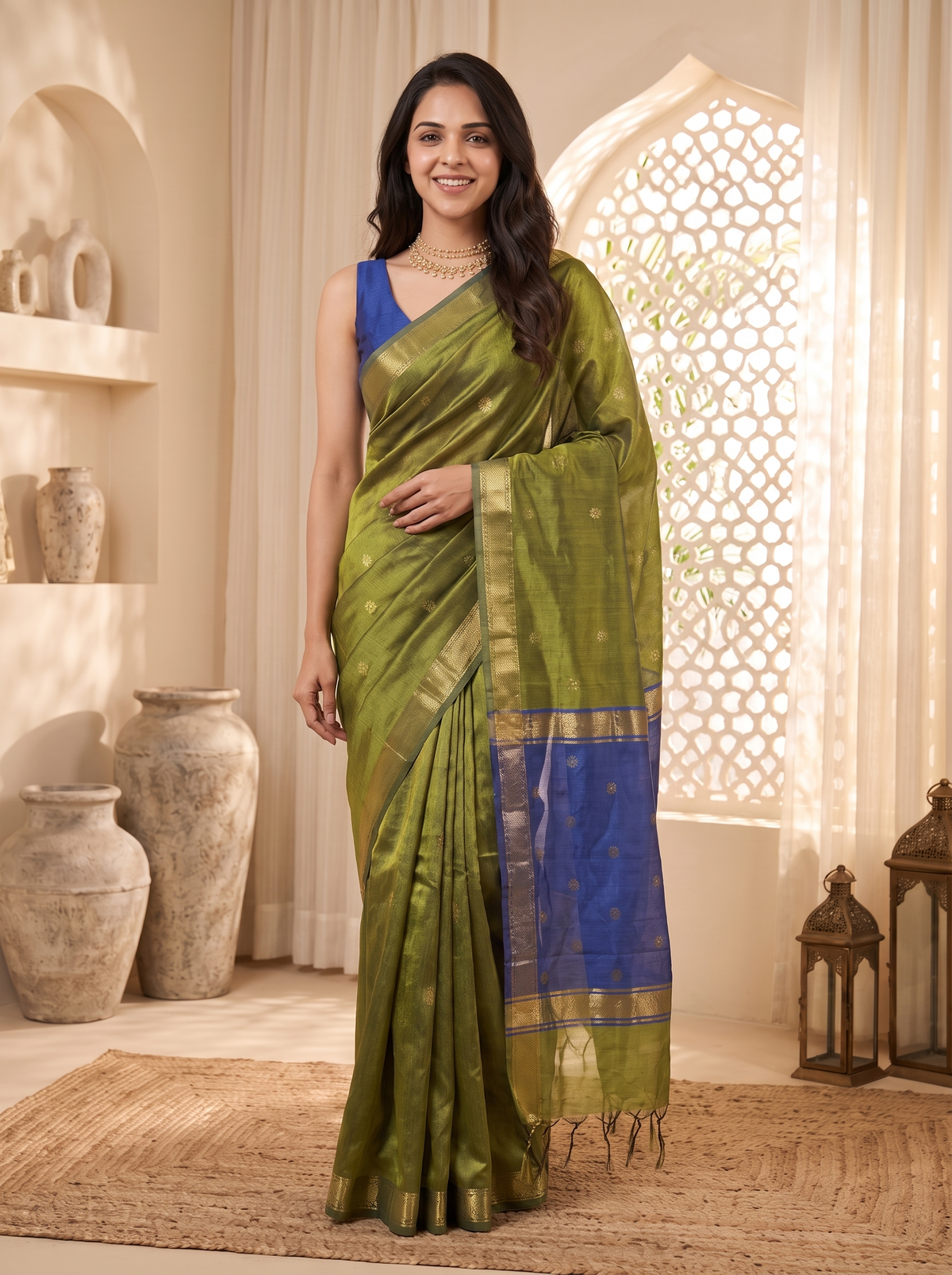 Emerald Noor Banarasi Cotton
