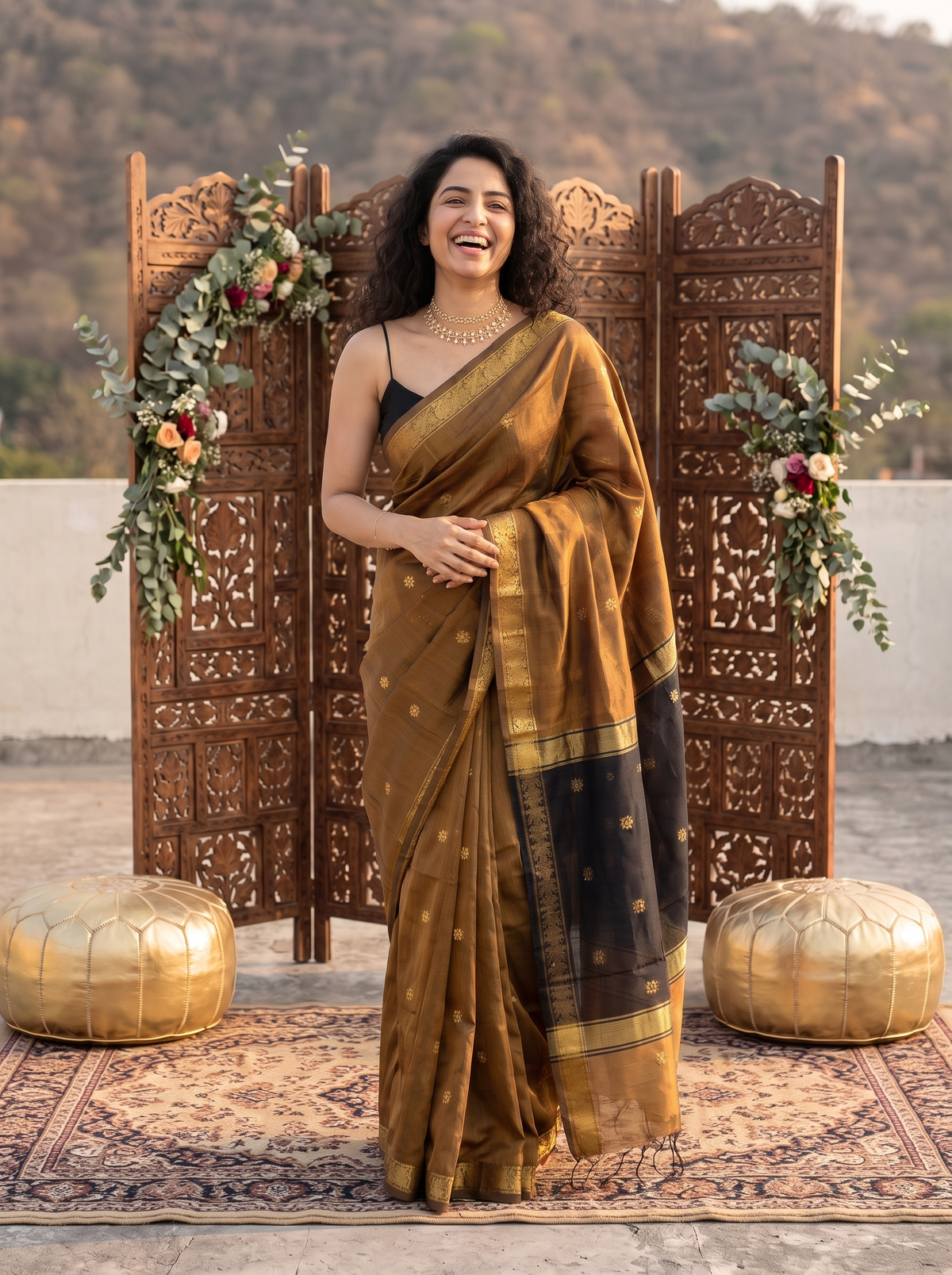 Walnut Royale Banarasi Cotton Saree