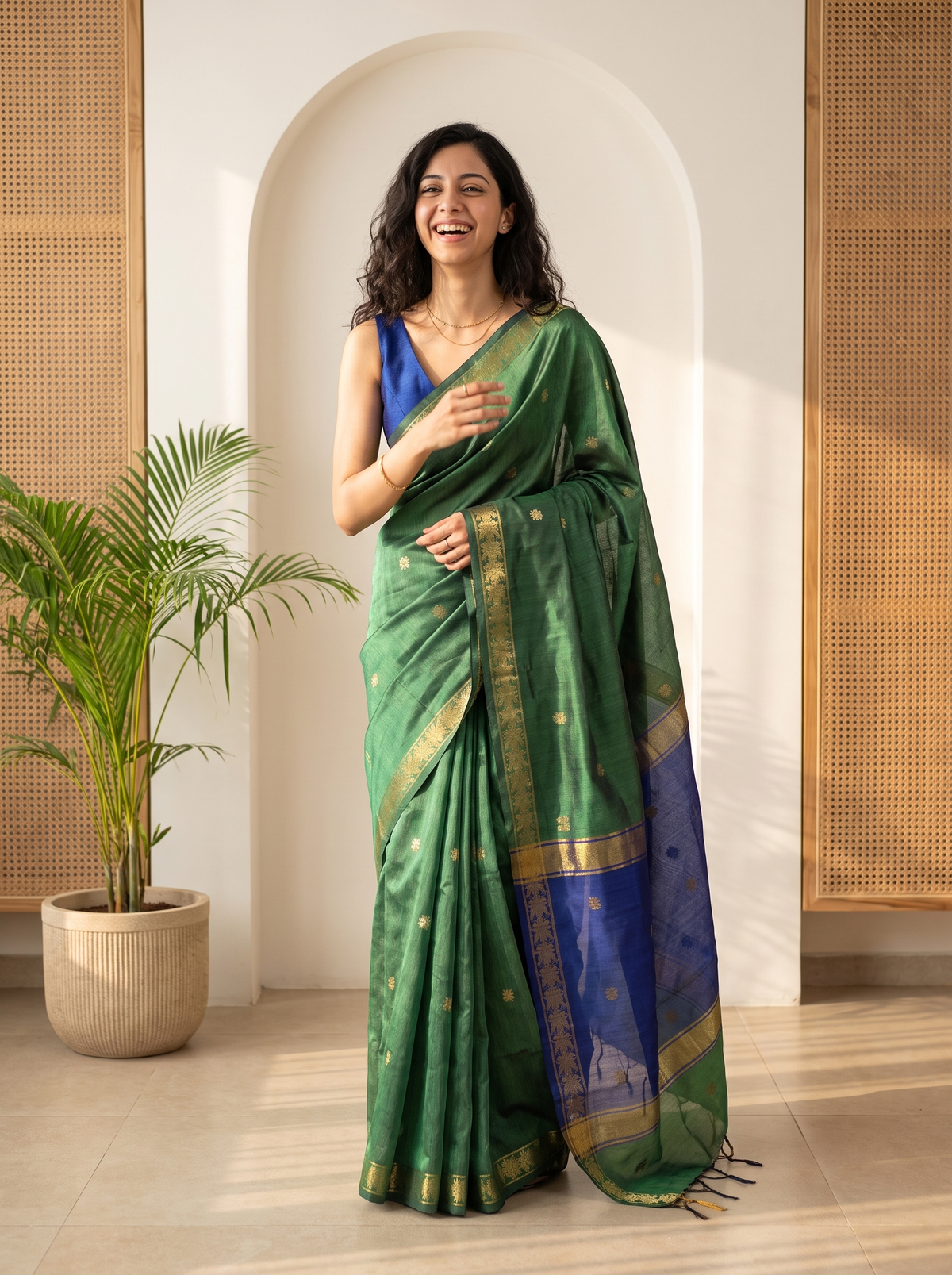 Mehendi Mahal Banarasi Cotton Saree