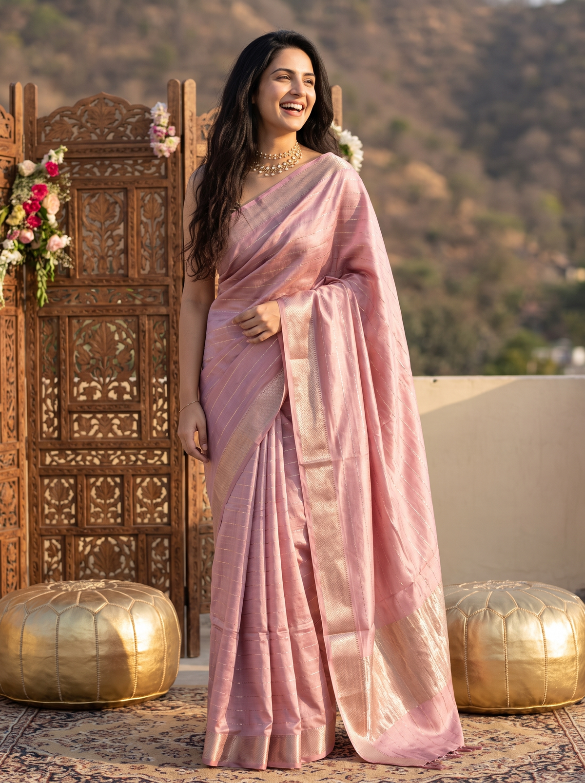 Leher Jari Silk Saree