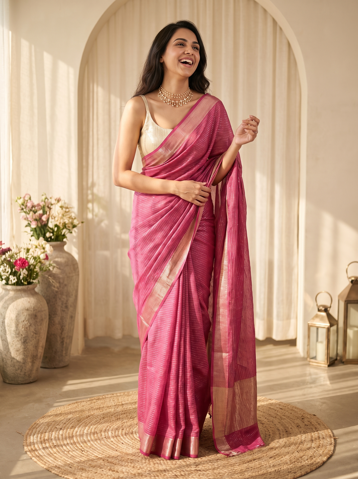 Morni Jari Silk Saree