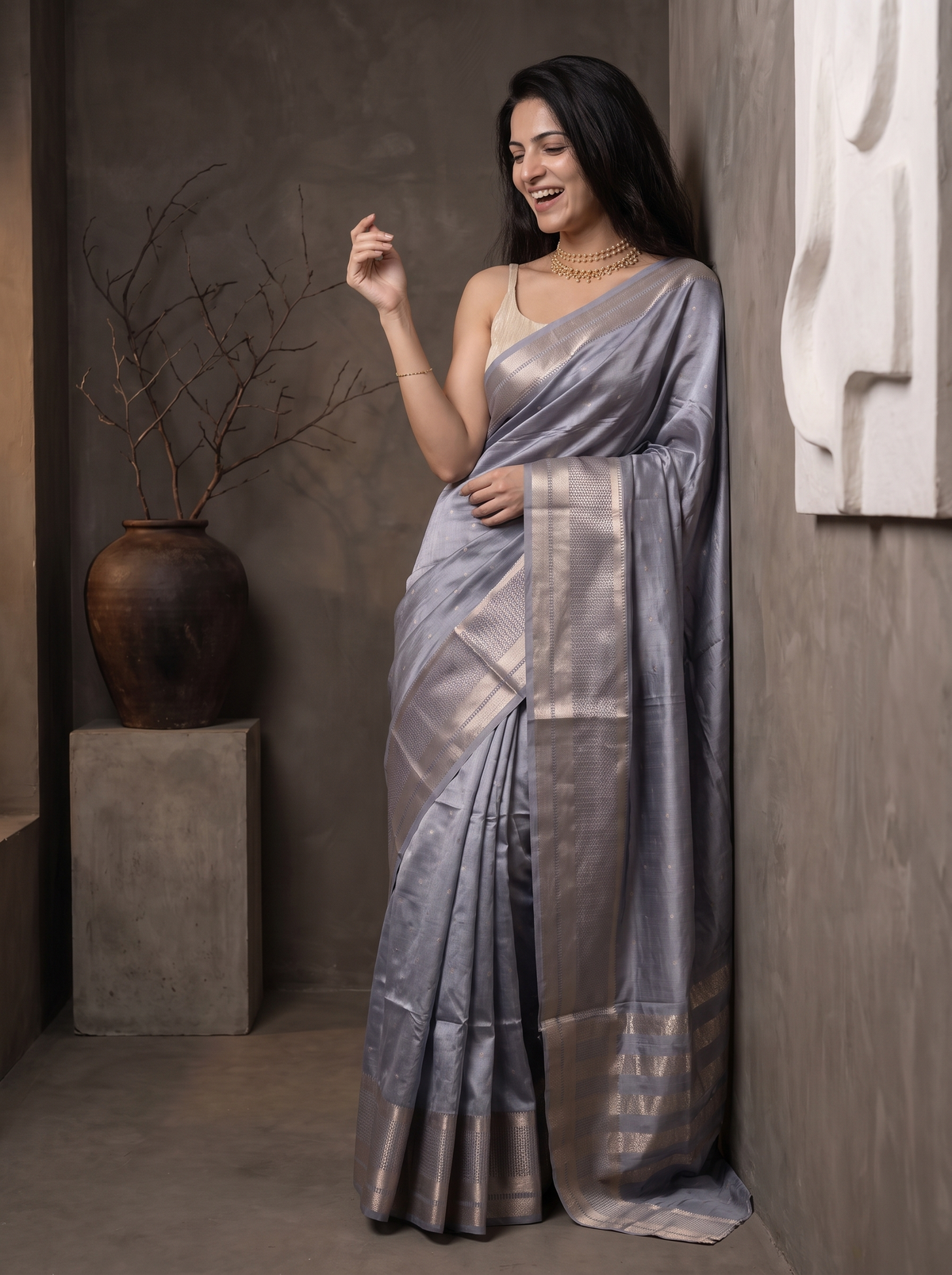 Cham Cham Jari Silk Saree