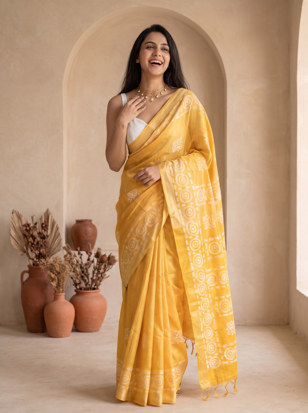 Earthy Charm Batiq Saree